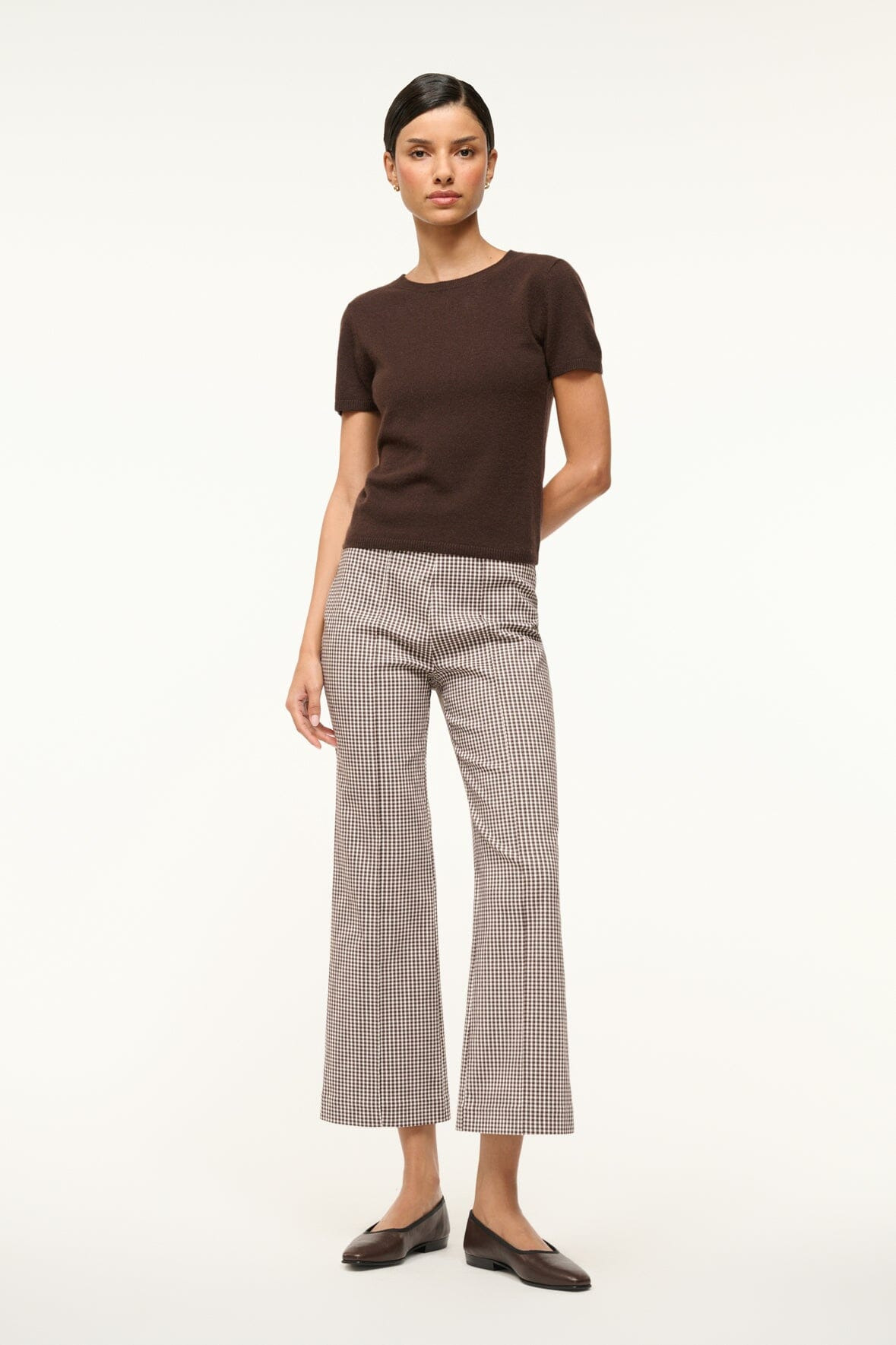 STAUD EASY CASHMERE TEE DARK CHOCOLATE - 2