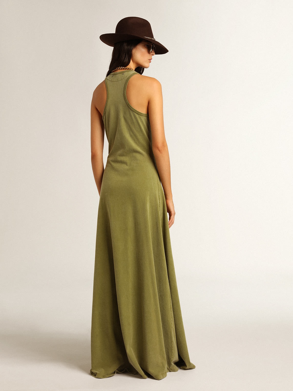Pesto-green tank dress - 4