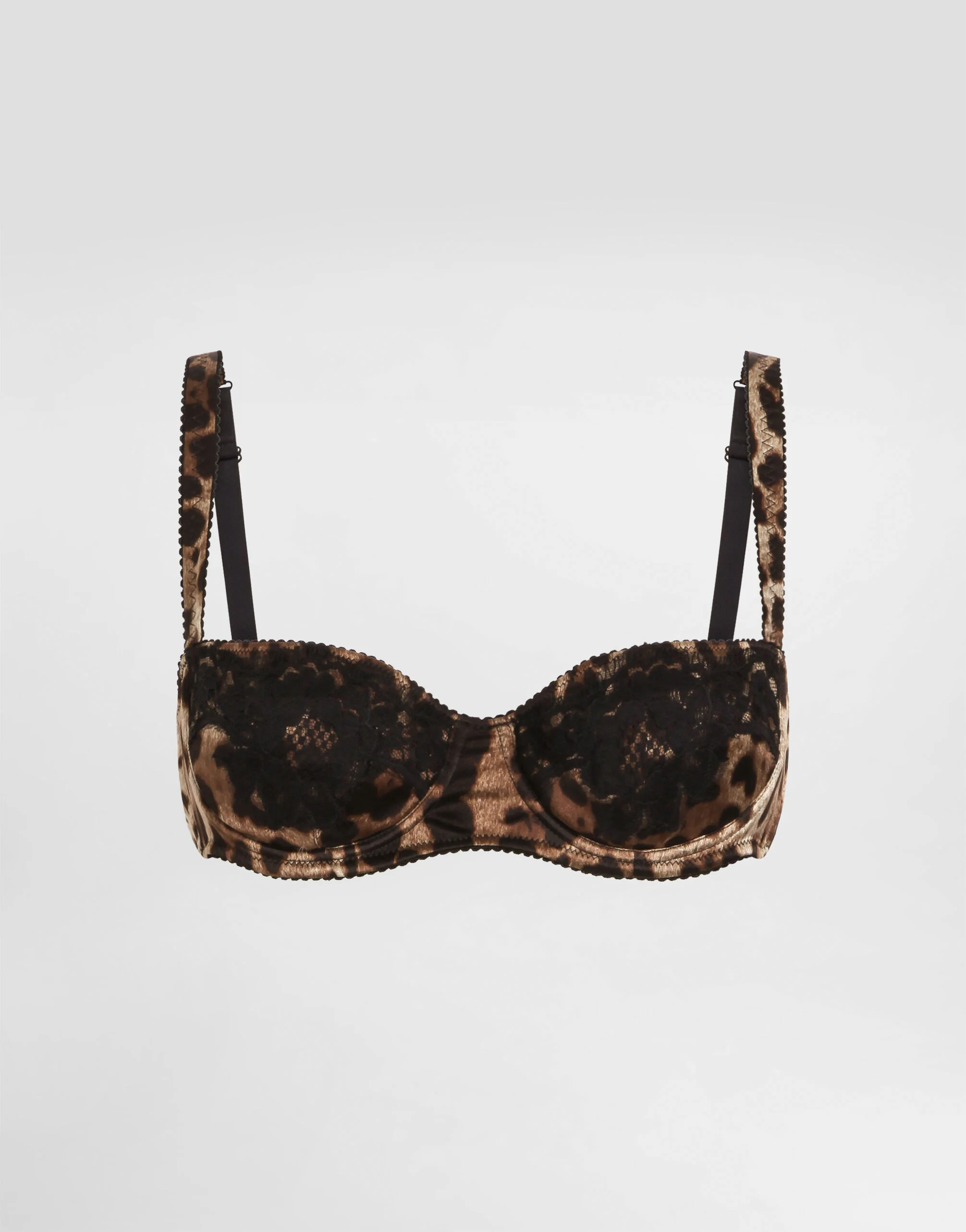 Leopard-print padded triangle bikini top - 1