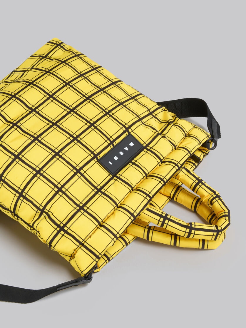 ★MARNI★ Logo Tag Check Tote Bag Yellow Multicolor SHMQ0046 Marni Jacquard Tote Bag | Yellow | FARFETCH
