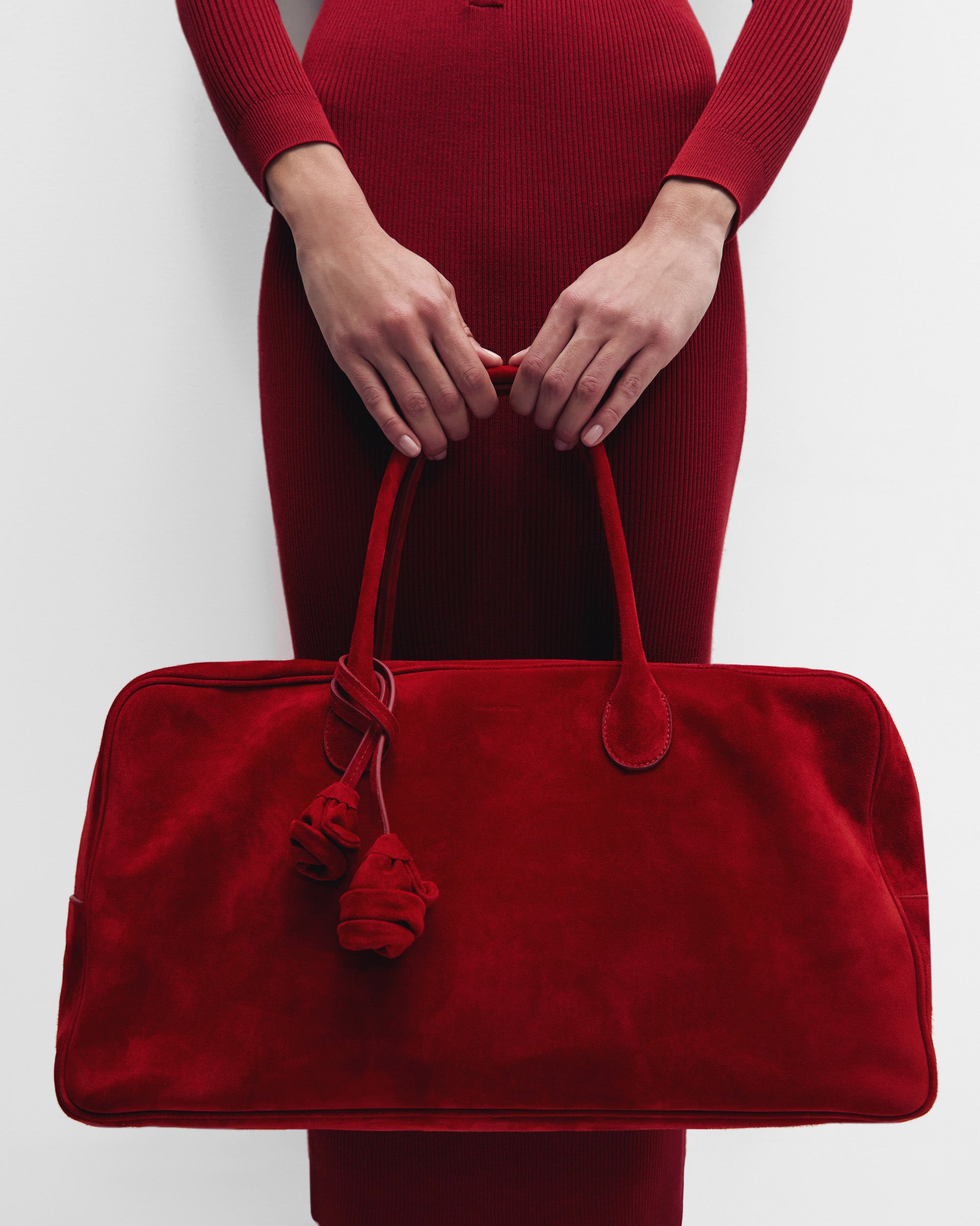 Large Brigitte bag in red suede - 7