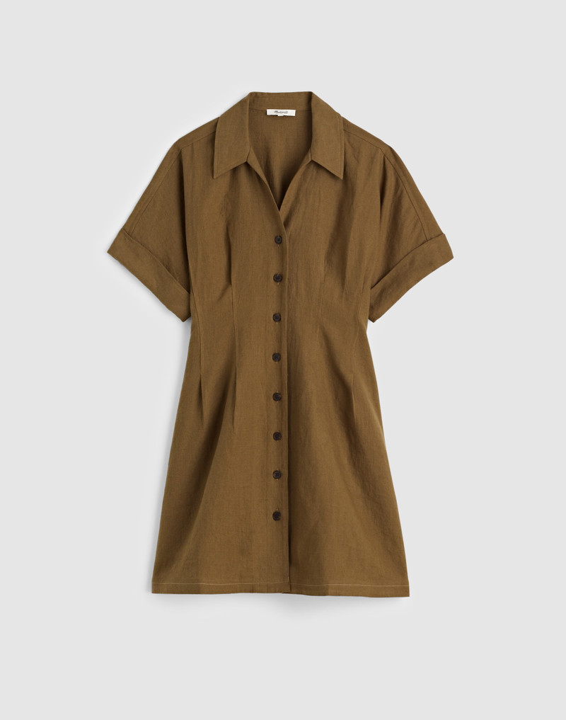 The Perry Mini Shirtdress in 100% Linen 1