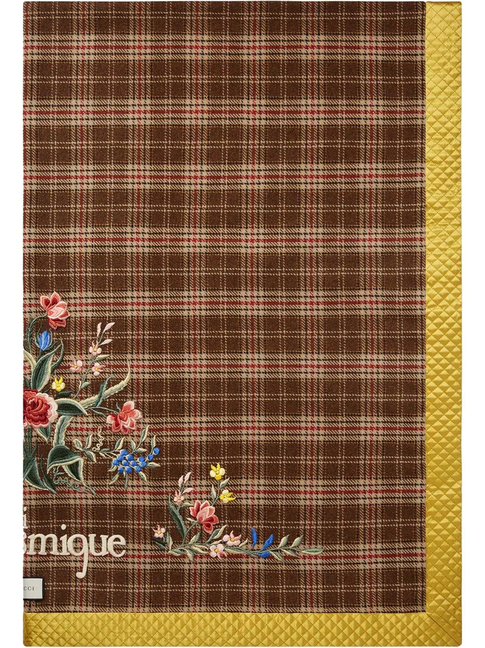 embroidered check scarf - 1