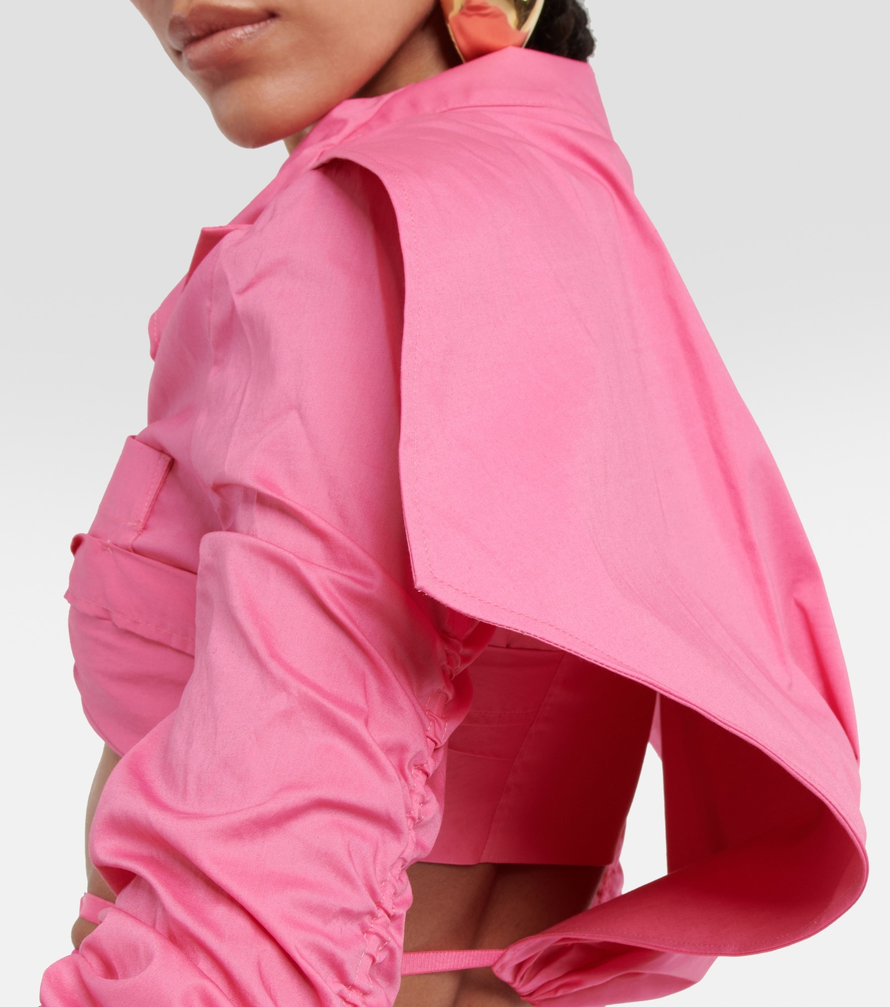 La Chemise Meio cotton cropped shirt - 6