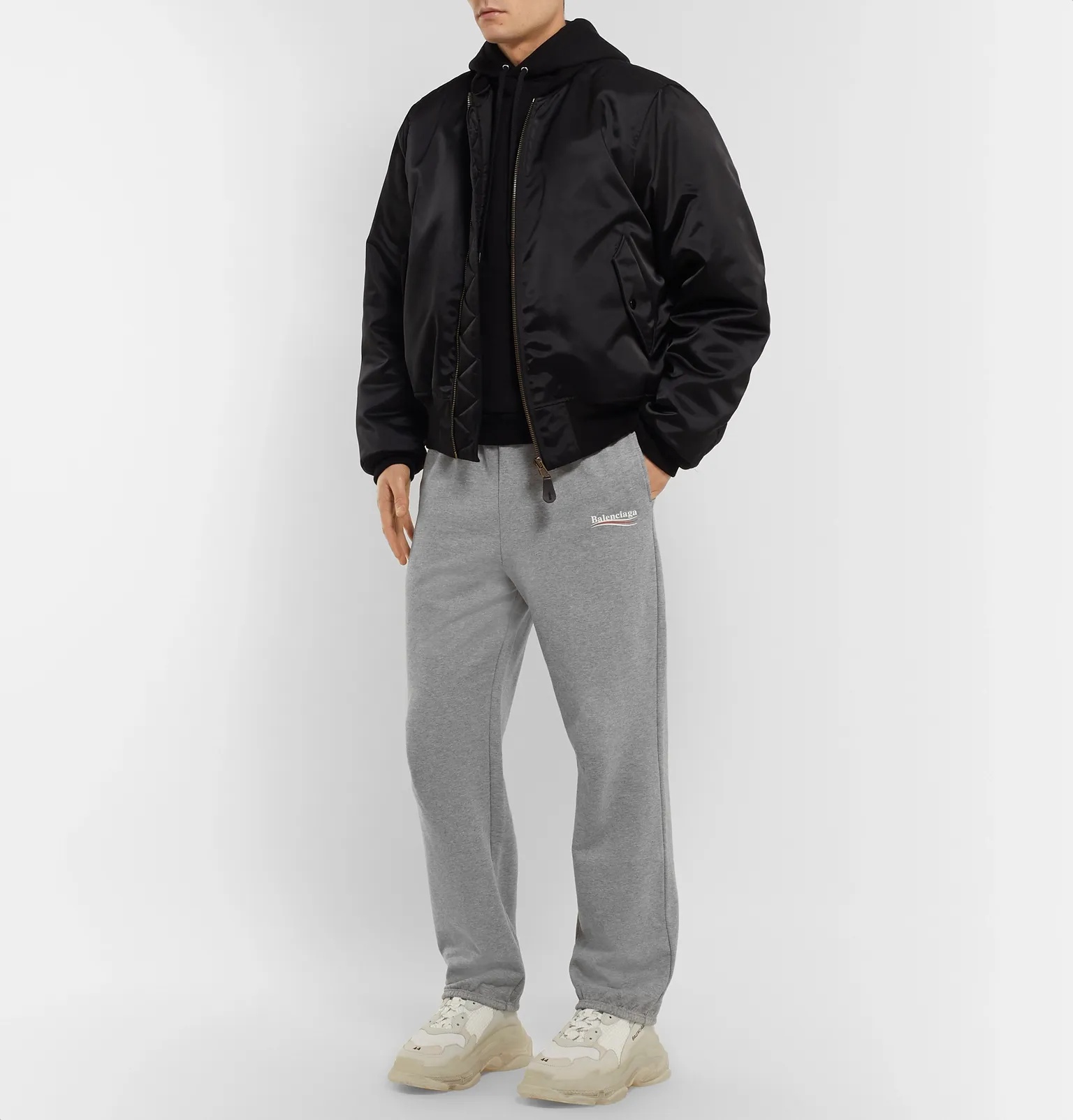 Logo-Print Mélange Loopback Cotton-Jersey Sweatpants - 2