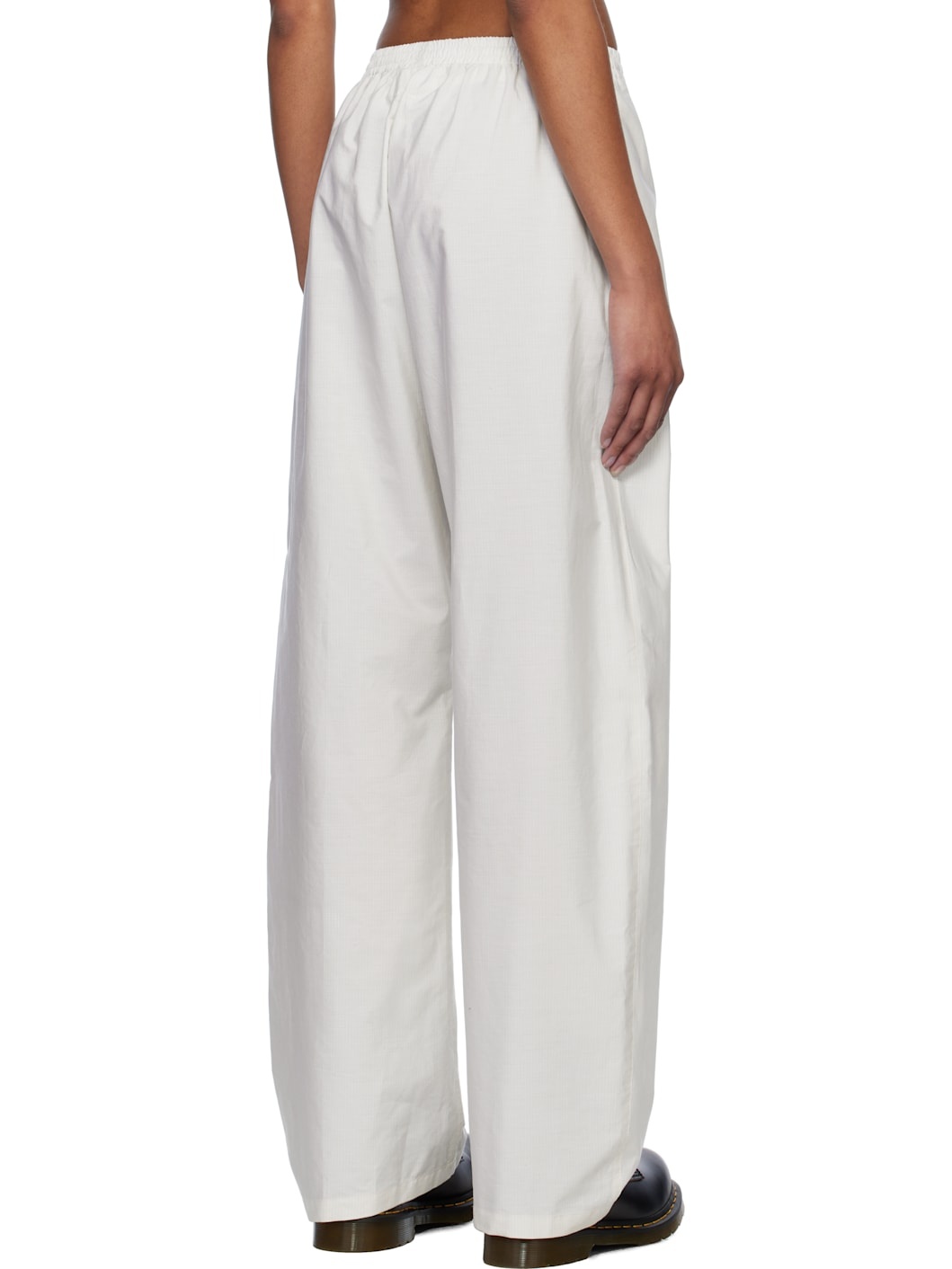 Off-White Striped Cotton Poplin Lounge Pants - 3