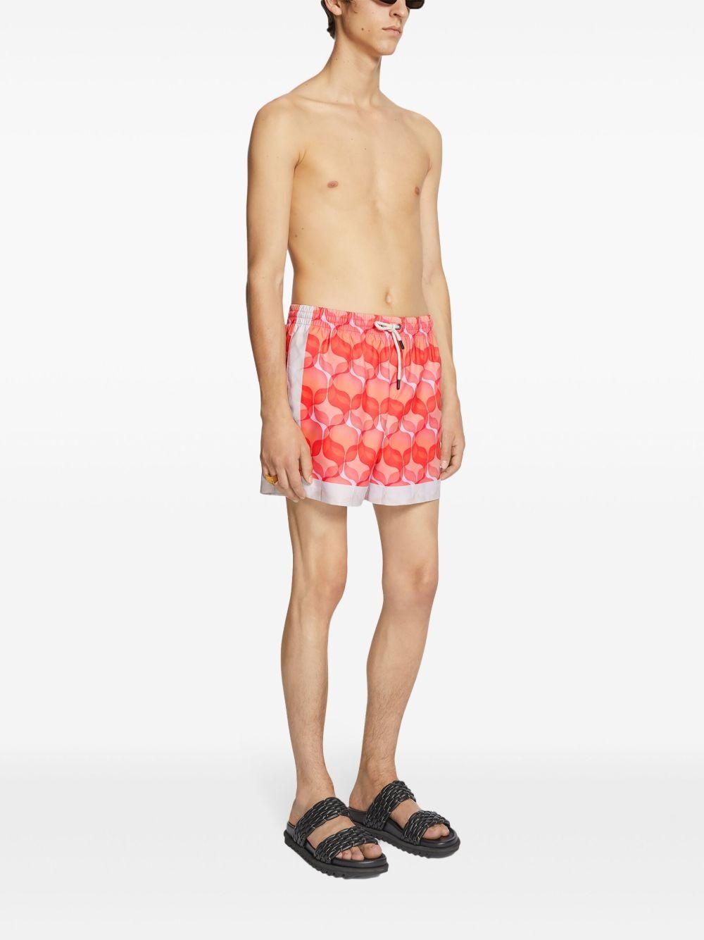 geometric-print swim shorts - 4
