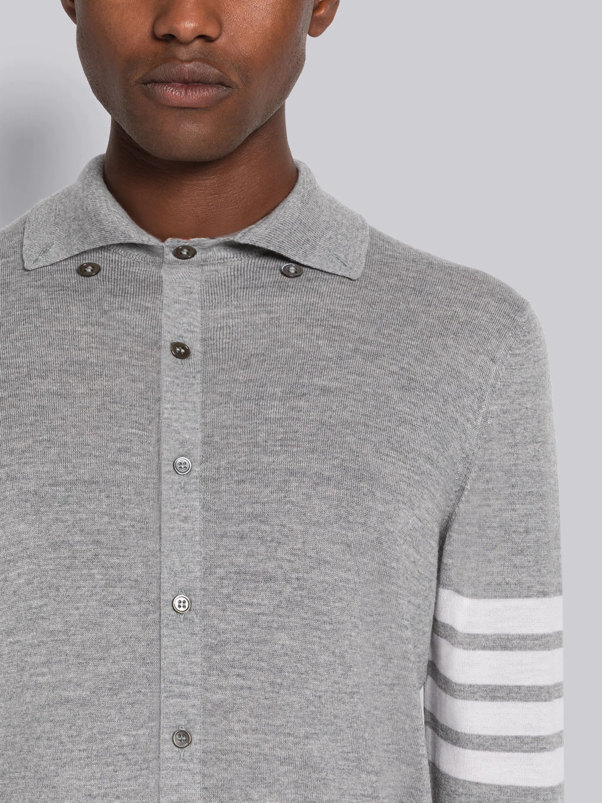 Fine Merino 4-Bar Point Collar Shirt - 5