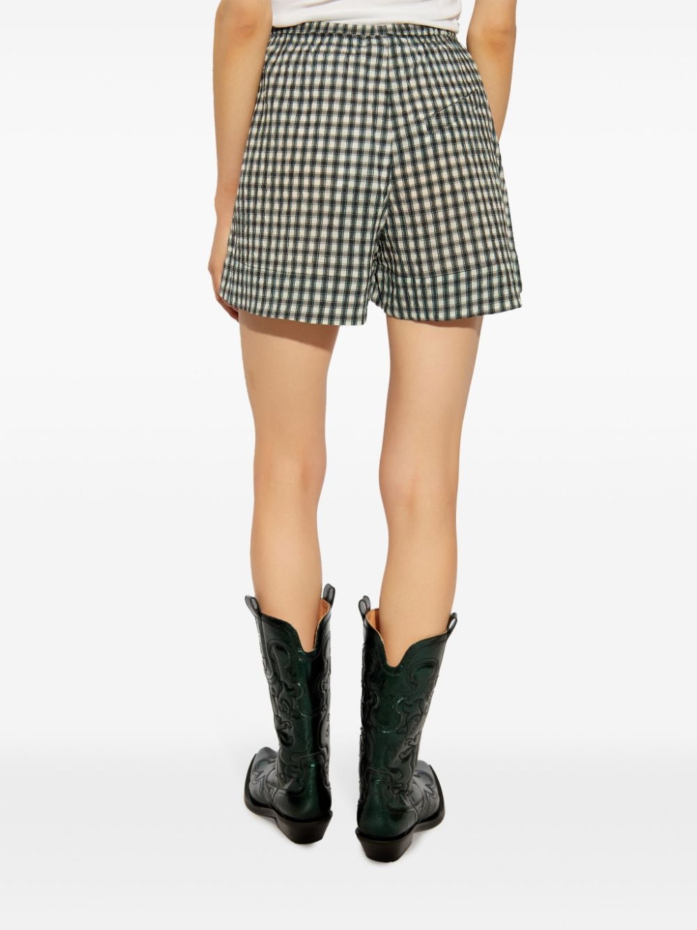 check-print shorts - 4