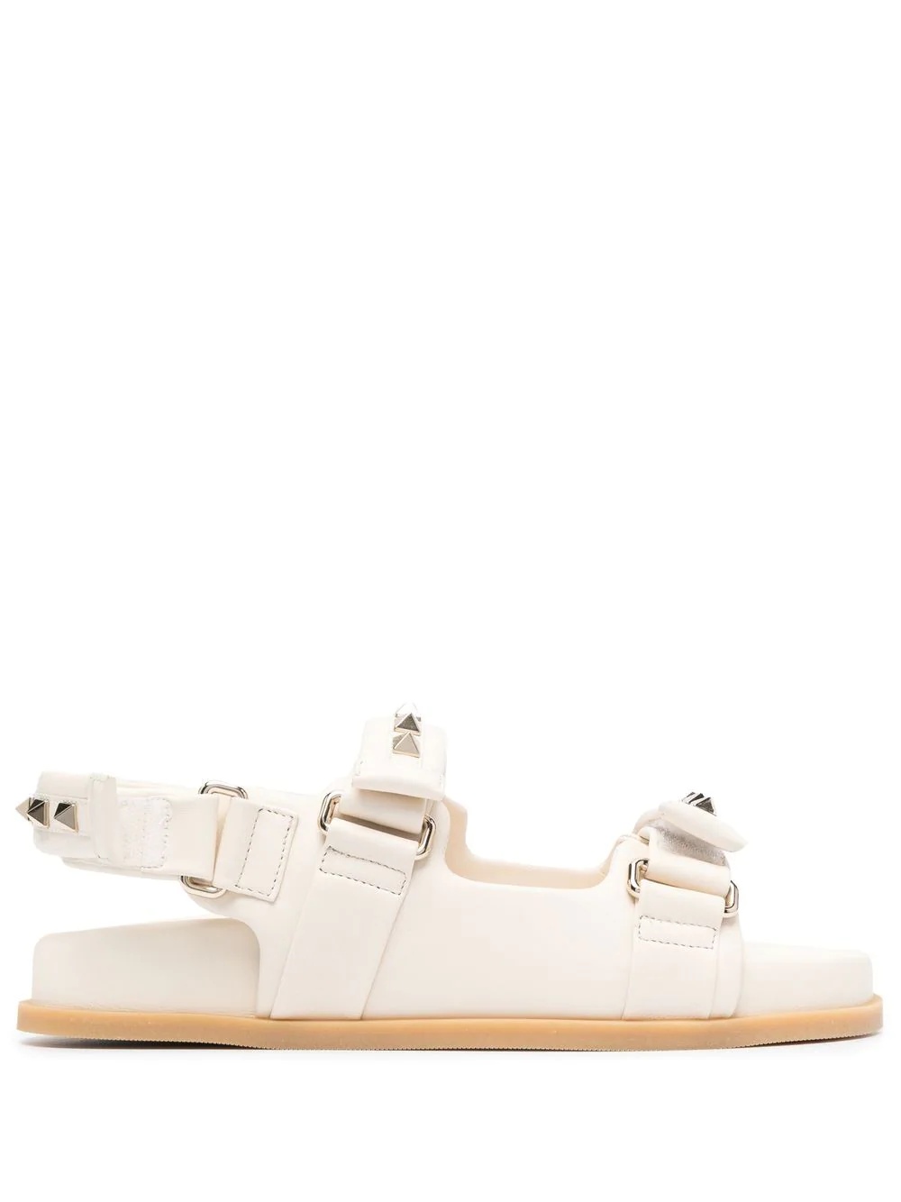 Rockstud leather touch-strap sandals - 1