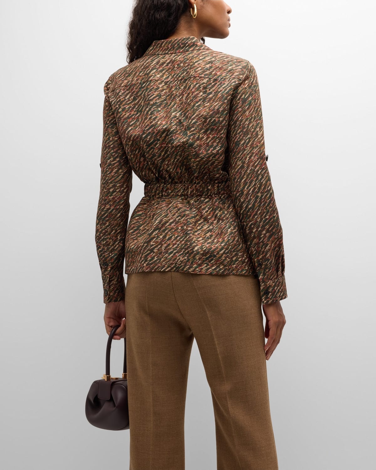 Deanna Belted Andre-Print Shirt Jacket - 6