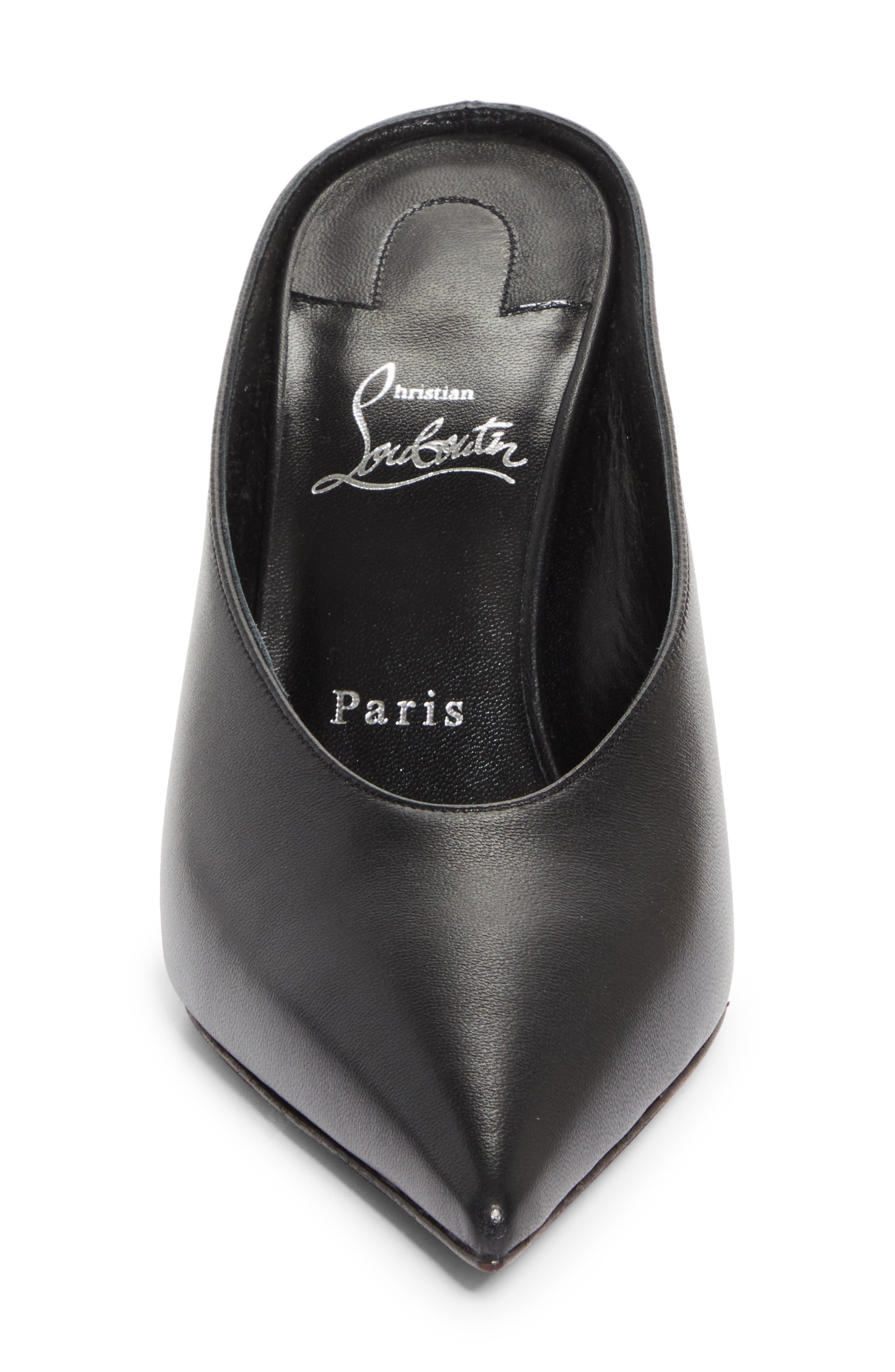 Christian Louboutin Miss Z Slimimule Pointed Toe Mule in Black/Lin Black at Nordstrom - 4