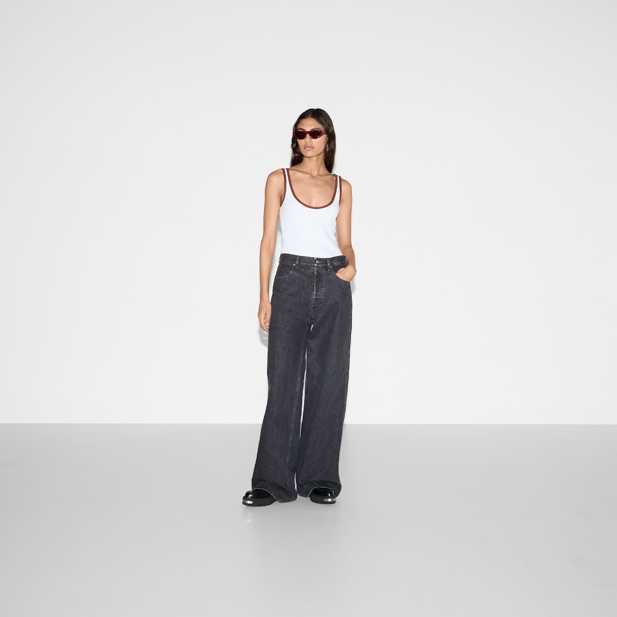 Wide leg denim pant - 2