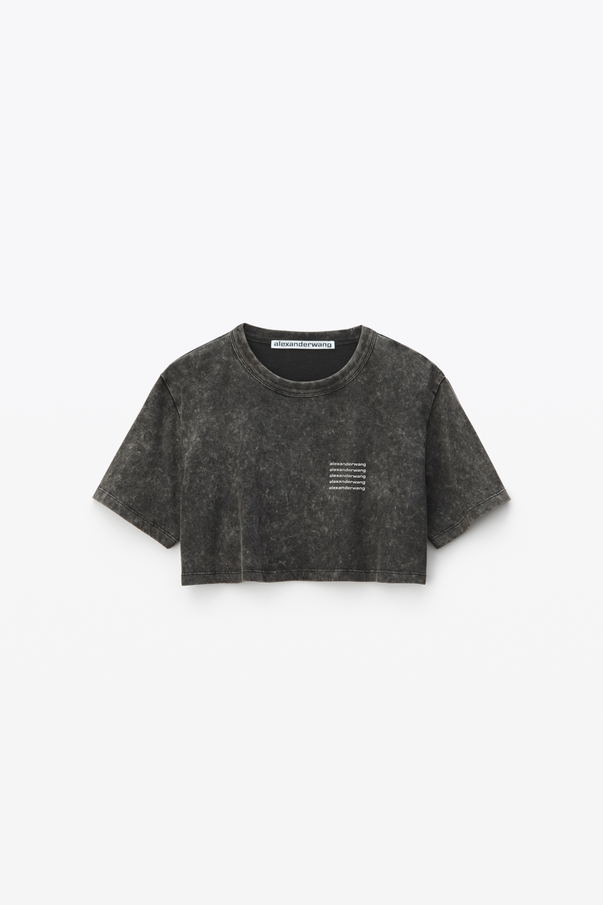 CROPPED TEE IN ACID WASH JERSEY - 1