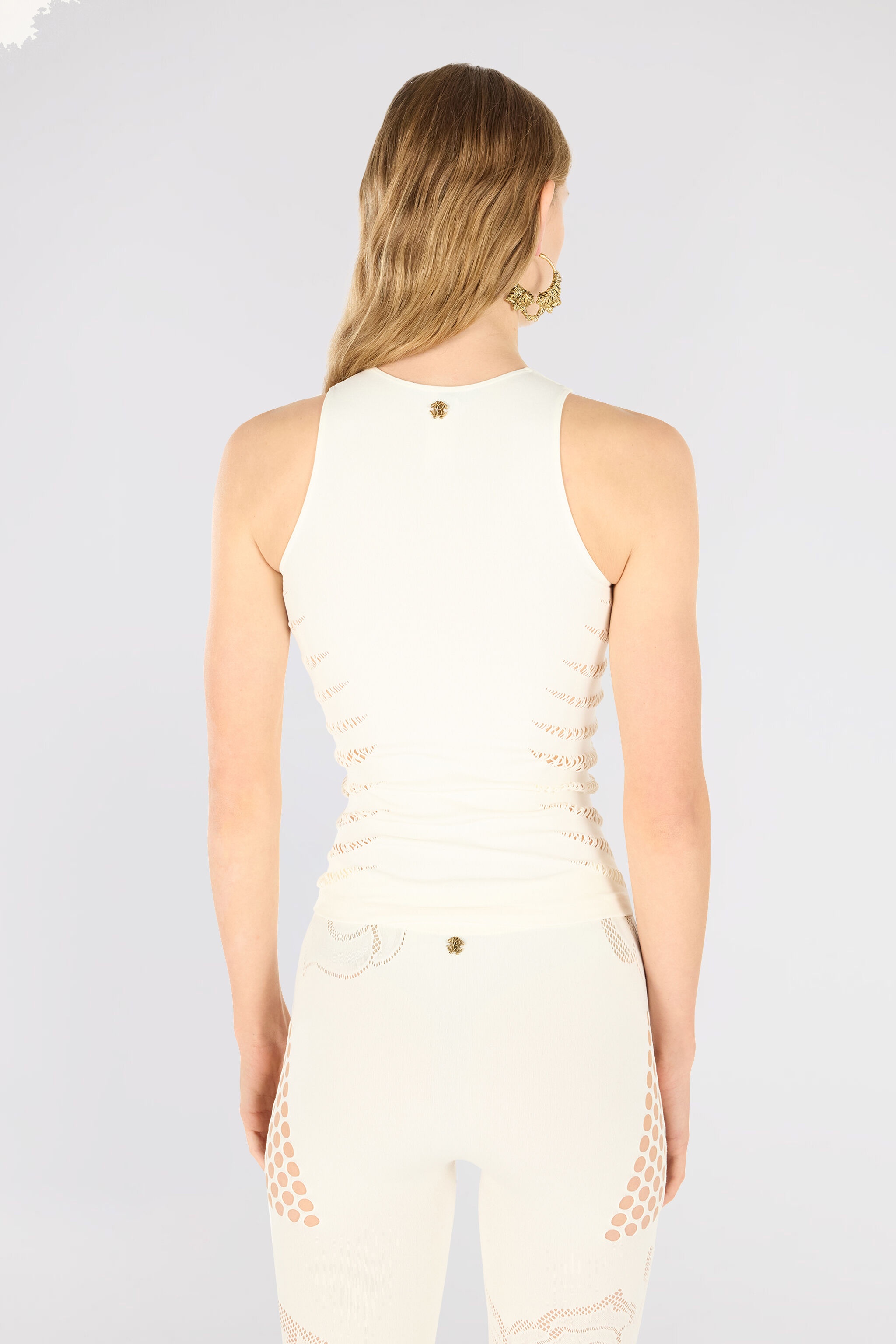 Tank Top with Perforated Zebra Pattern - 4