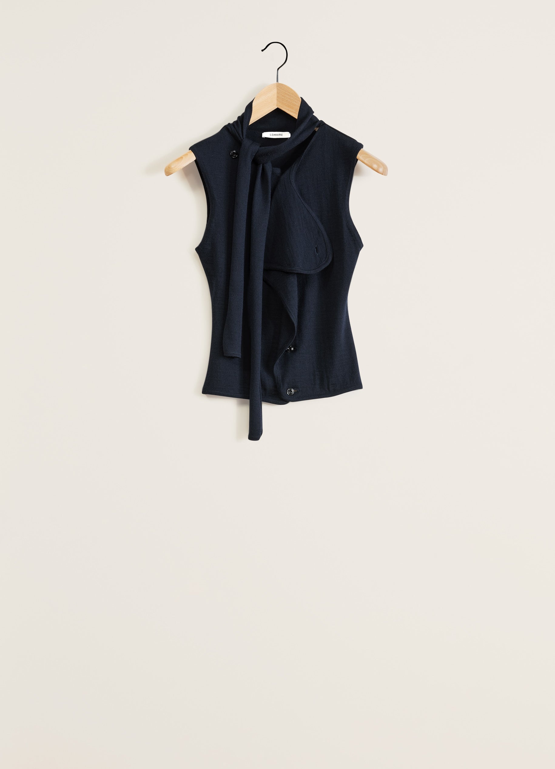 ASYMMETRICAL SLEEVELESS CARDIGAN - 1