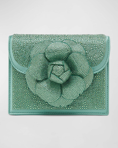 Oscar de la Renta Mini Flower Crystal-Embellished Crossbody Bag outlook