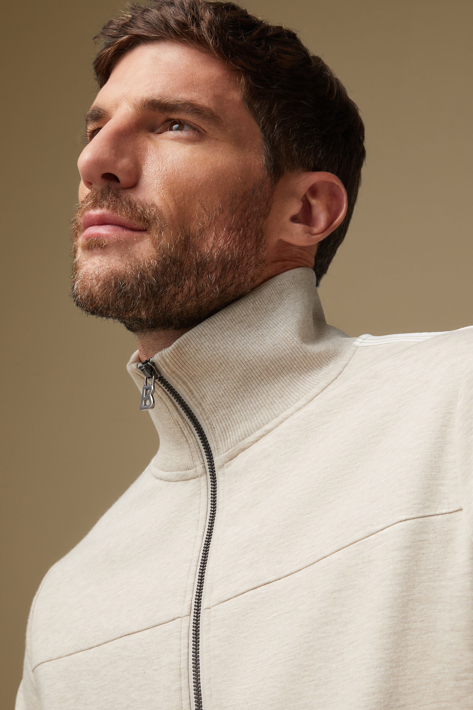 Jayden sweatshirt jacket in Beige - 4