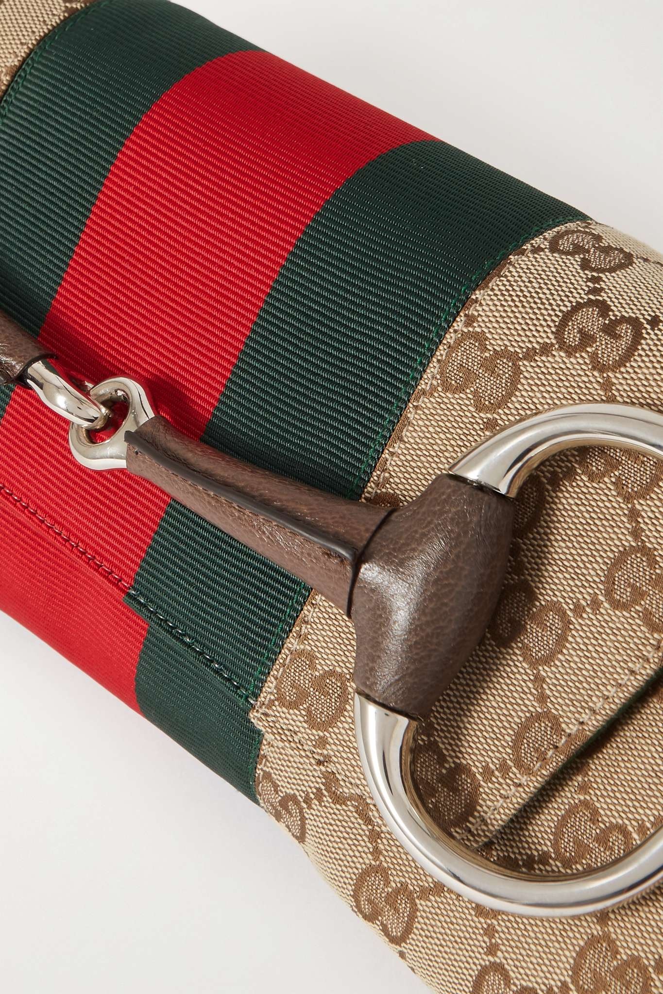 GUCCI Horsebit-embellished webbing-trimmed canvas-jacquard