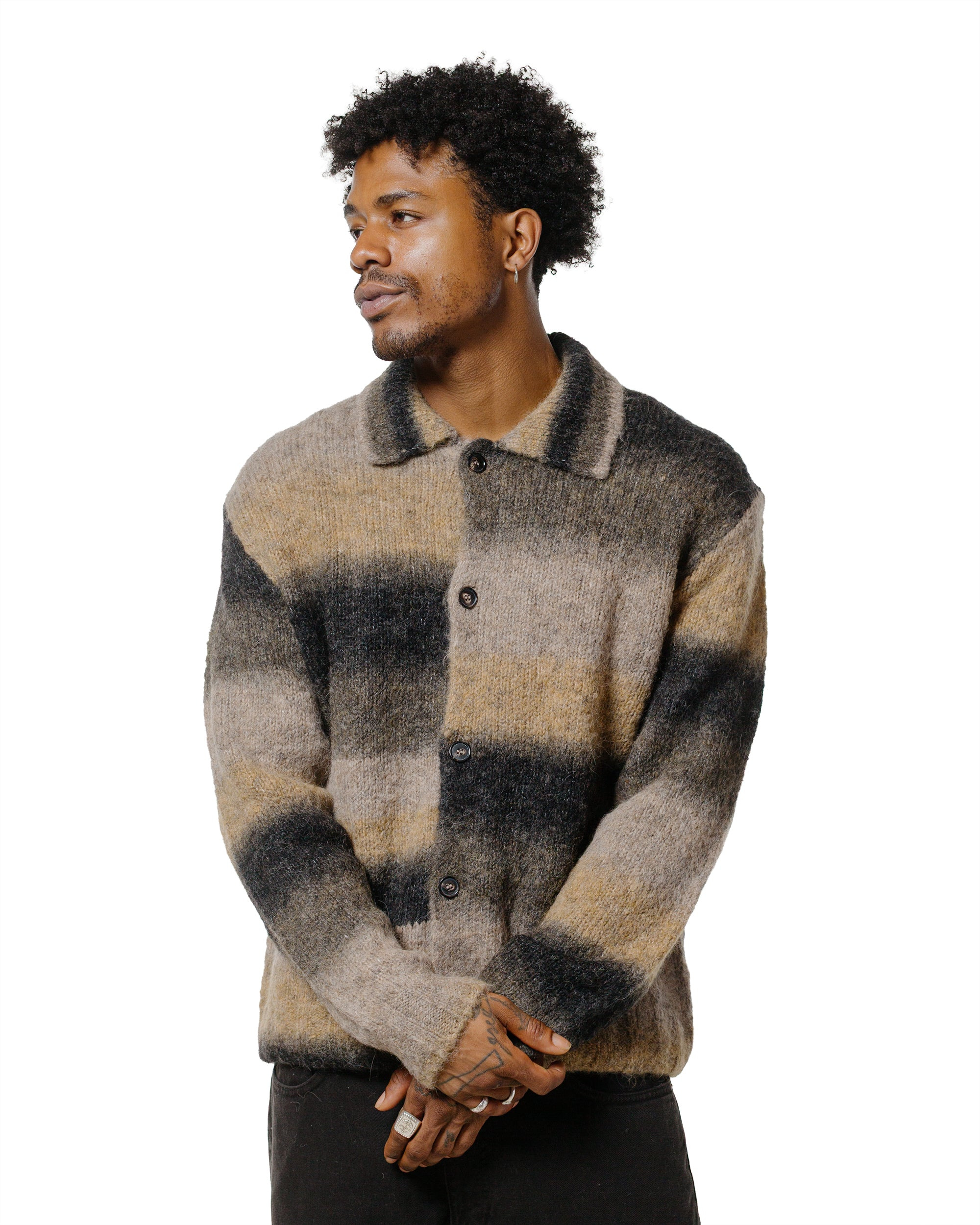 Erik Gradient Alpaca Wool Jacket Utility Khaki - 2