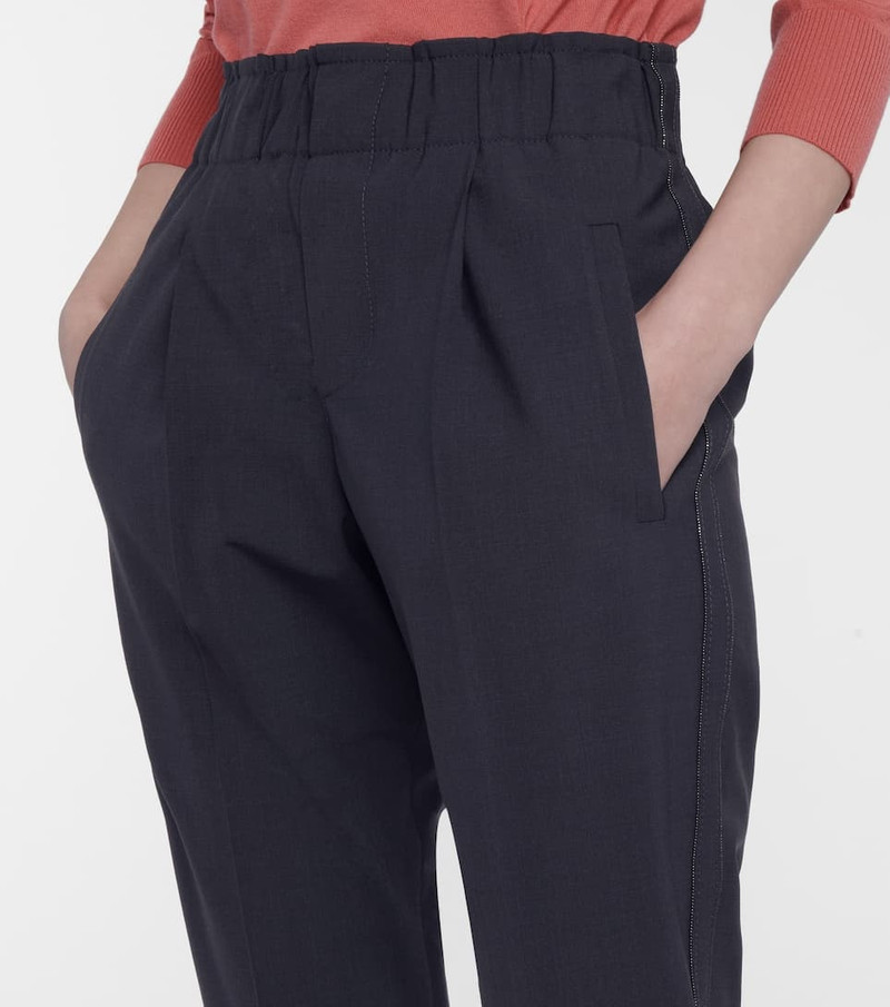 Exclusive to Mytheresa – High-rise slim wool-blend paperbag pants 4