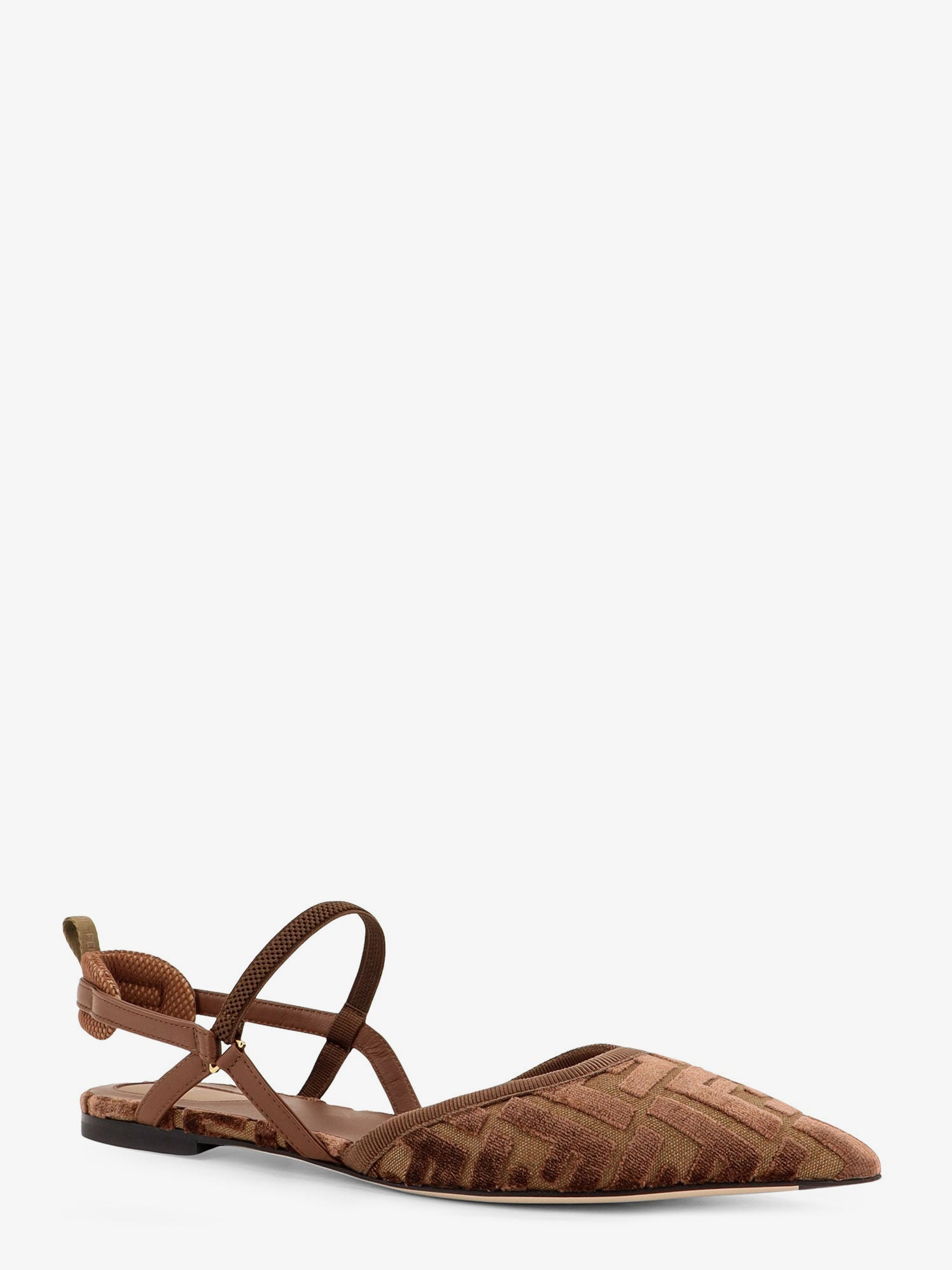 Ff Jacquard Velvet Slingback Ballerinas - 2