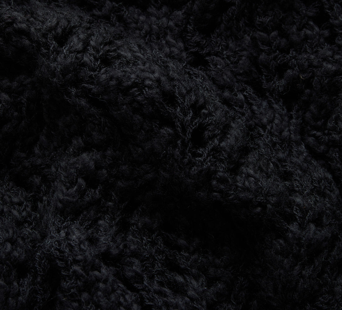 Classic Cardigan - Black Flamme Lace Knit - 5