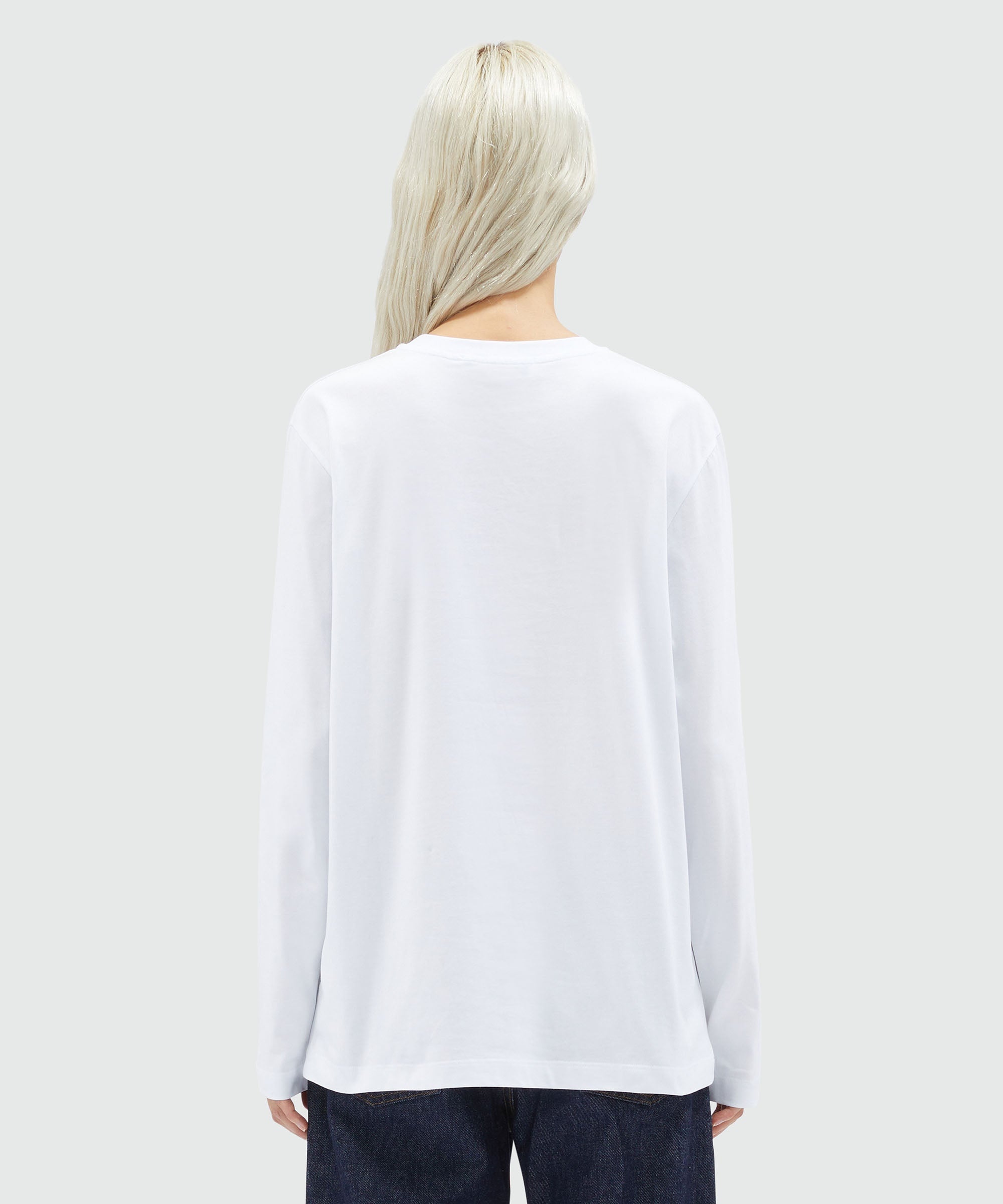 White jersey T-shirt with micro logo - 4