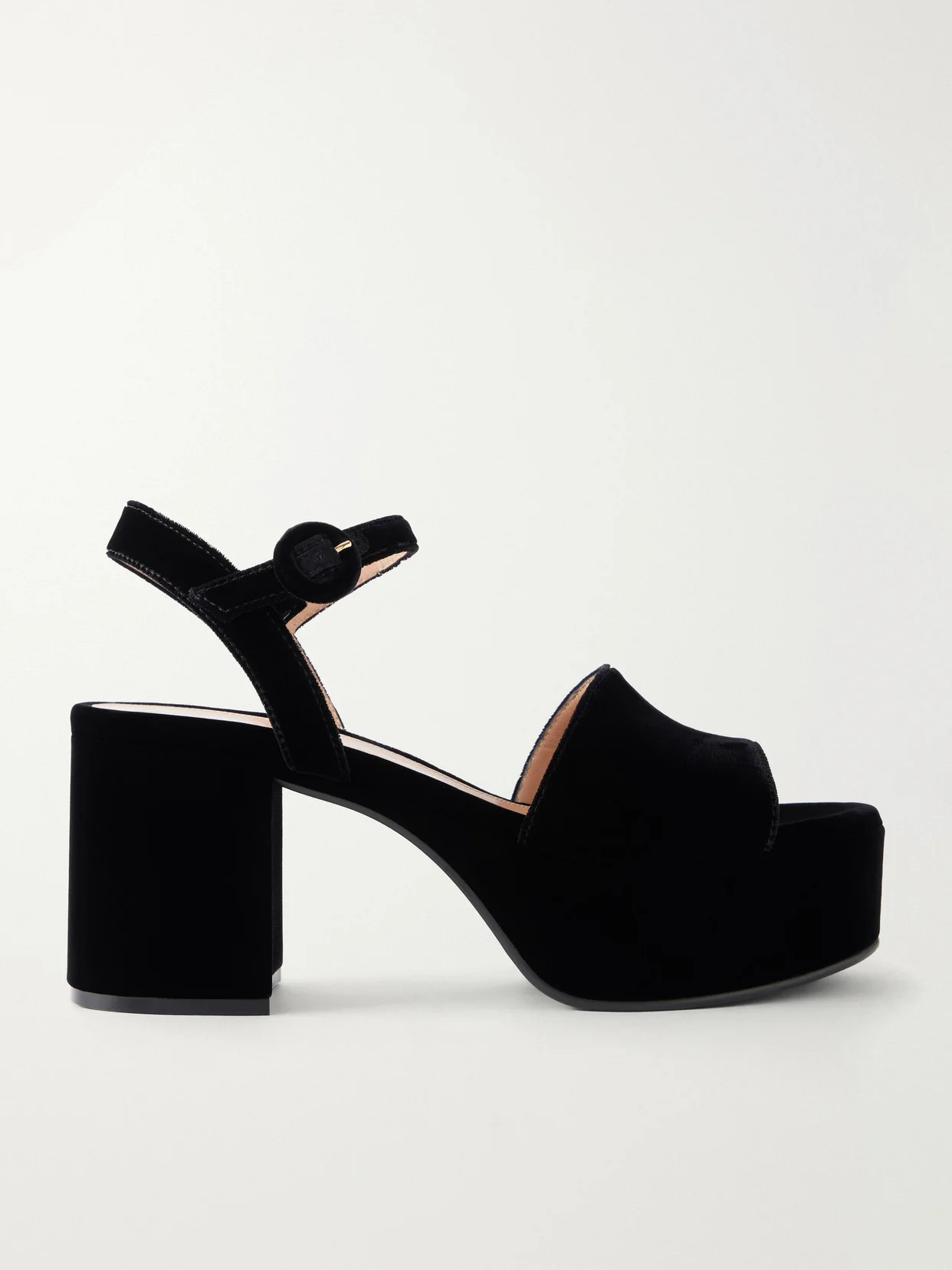 Carol Velvet Platform Open-toed Sandal - 1
