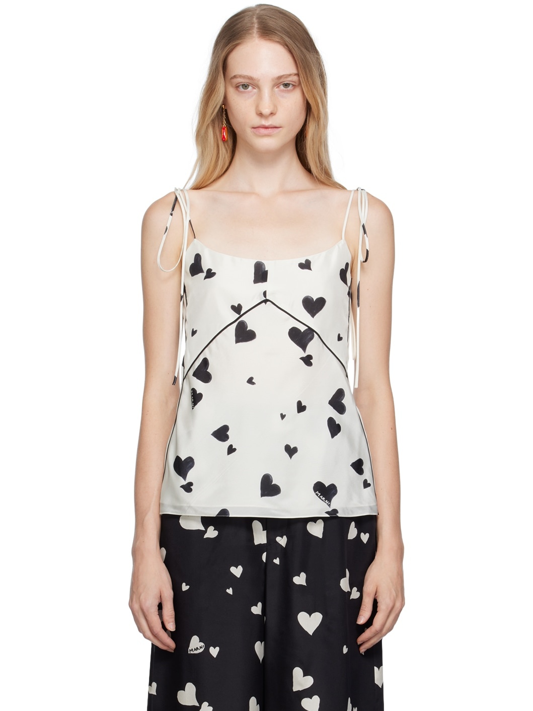 White Bunch Of Hearts Camisole - 1