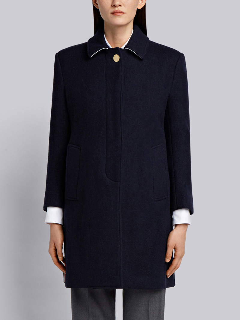 Unlined Stripe Wool Overcoat 1