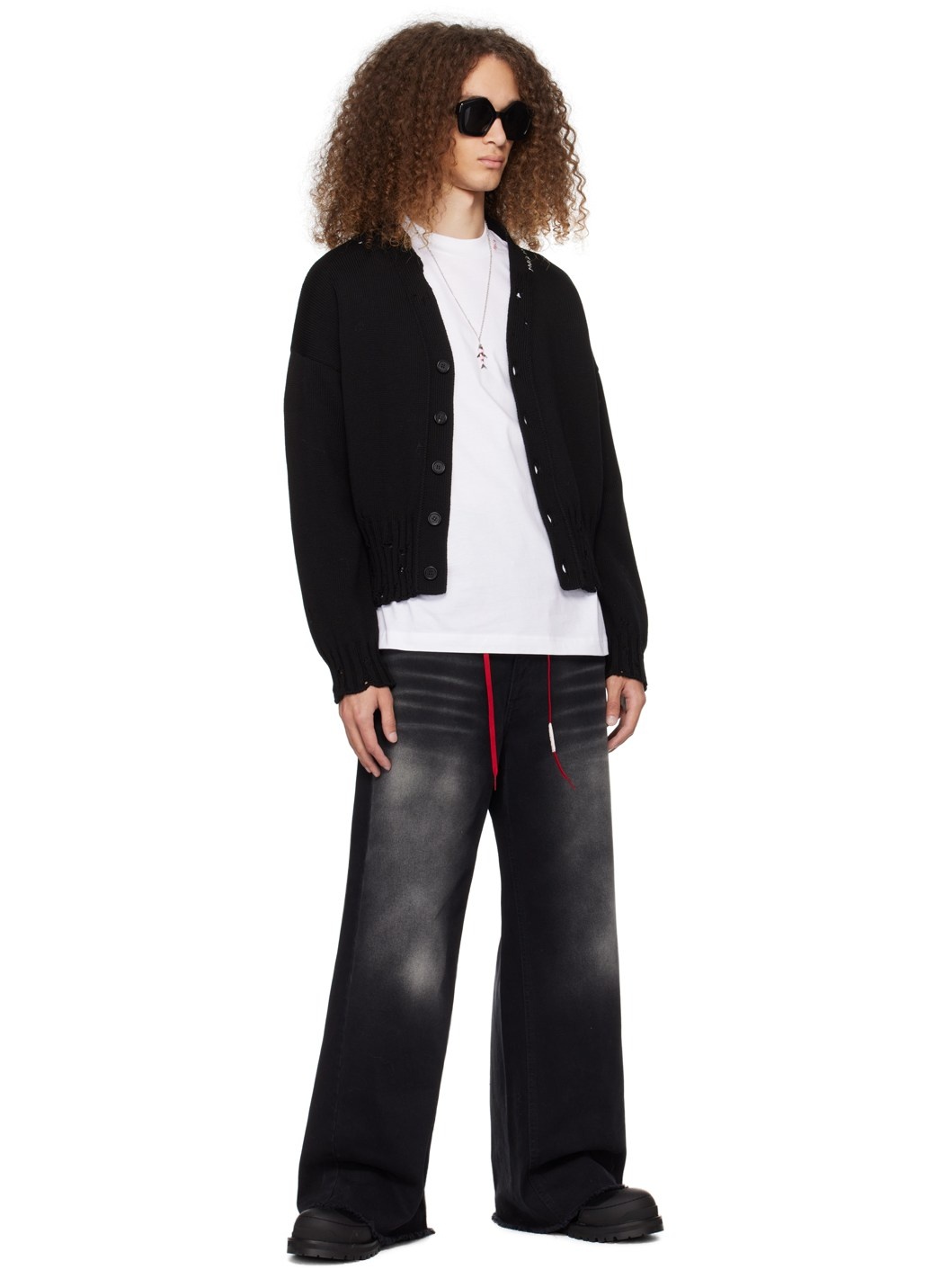 Black Dishevelled Cardigan - 4