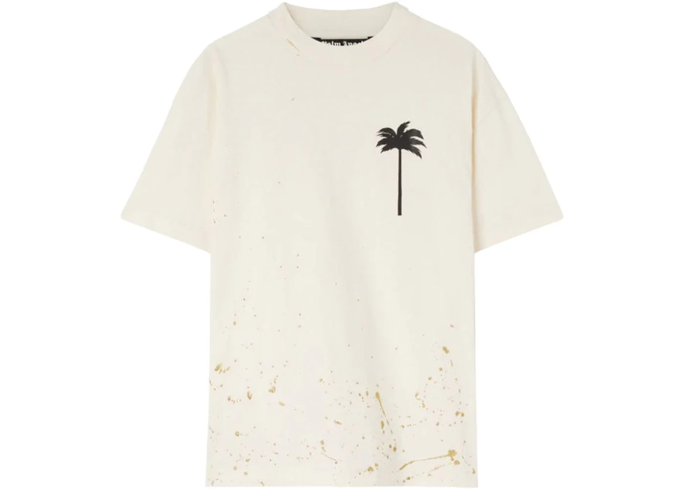 Palm Angels Pxp Painted Classic T-Shirt Butter/Black - 1