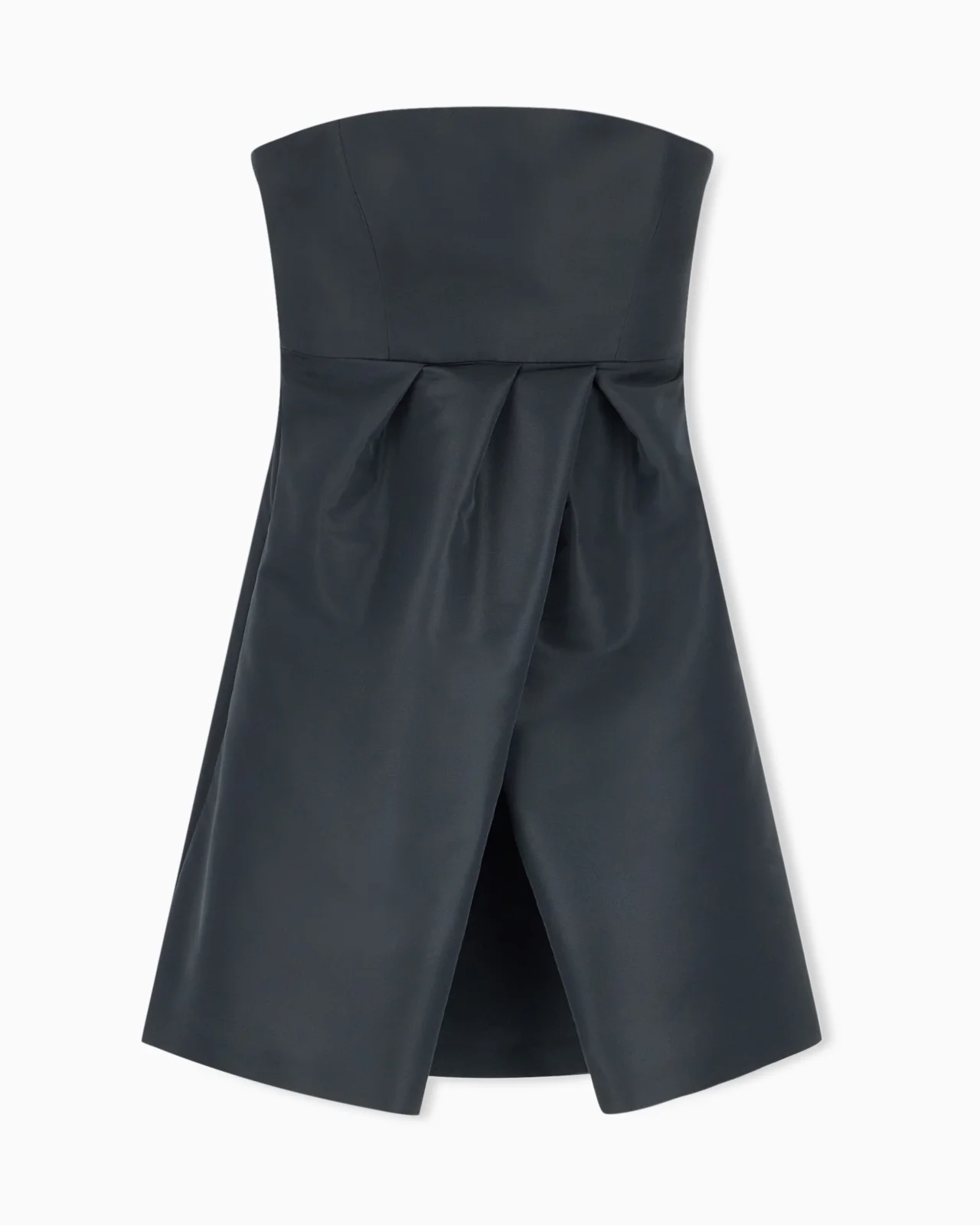 DRESS IN FAILLE WITH SATIN BINDINGS AND INVISIBLE ZIPPER - 1