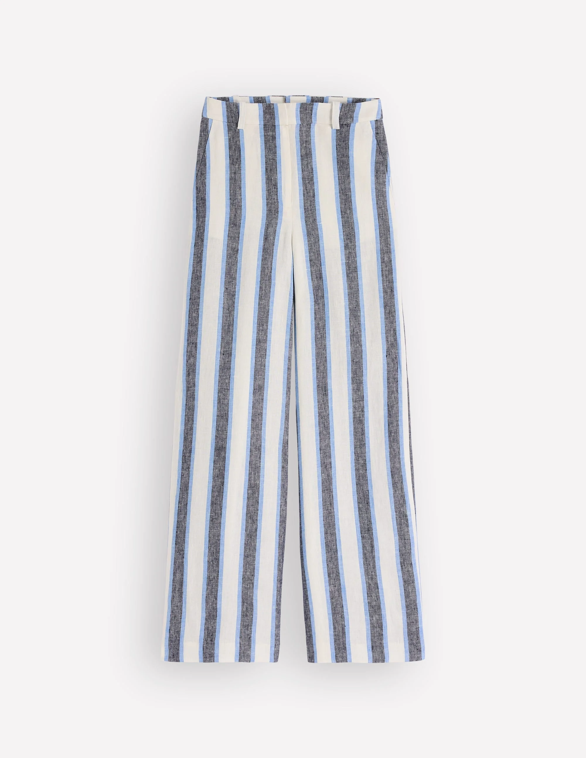 Belgravia Linen Pants-Blue and White Stripe - 1