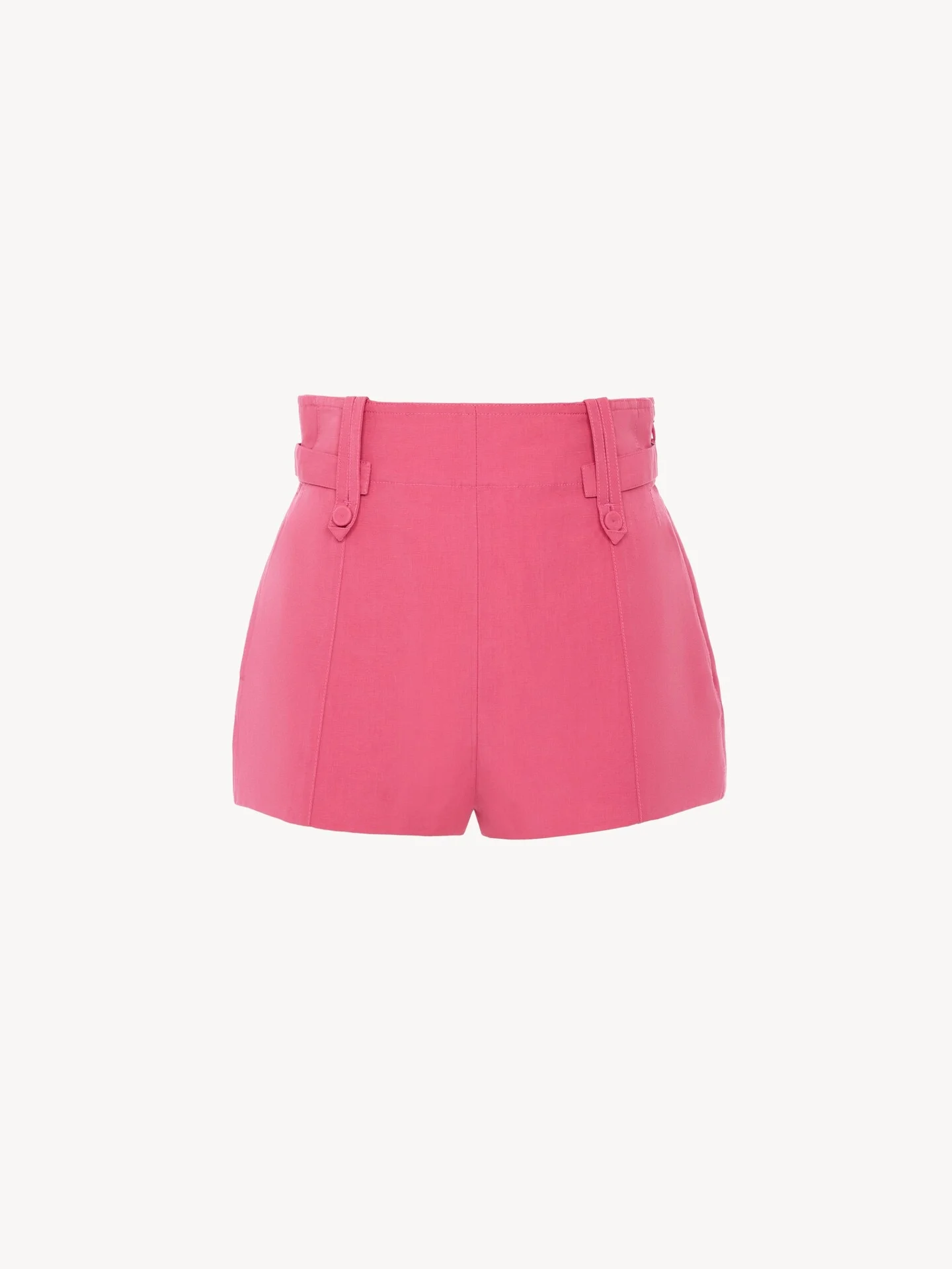 HIGH-RISE MINI SHORTS IN A LINEN-COTTON MIX - 1