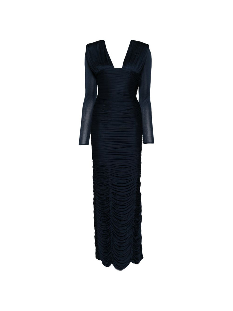 Draped Silk Crêpe Midi Dress 1