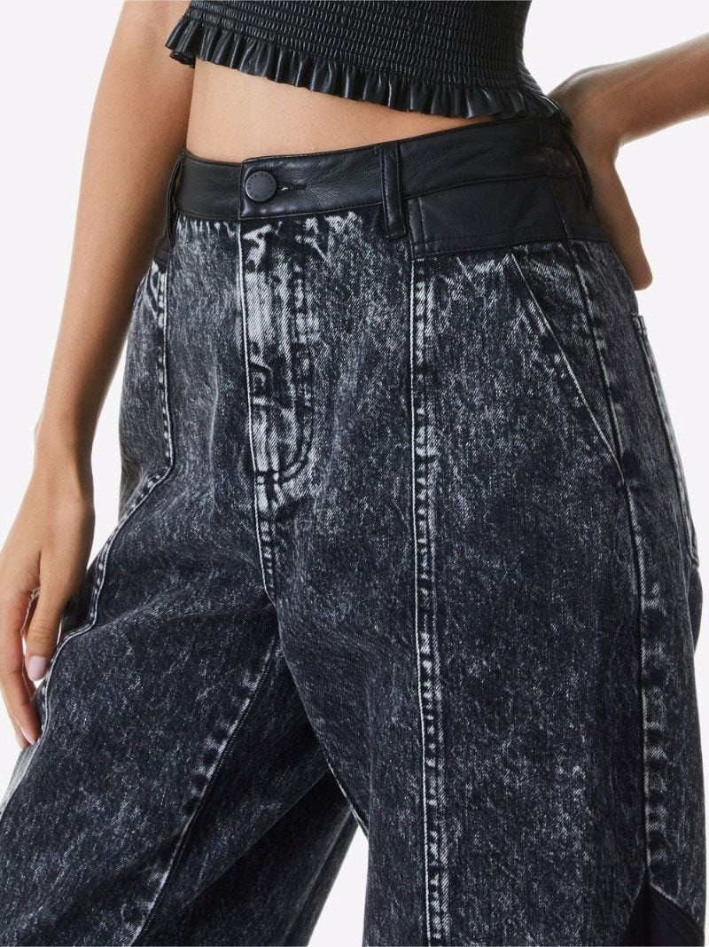 Jenny vegan leather panelled cropped jeans 5