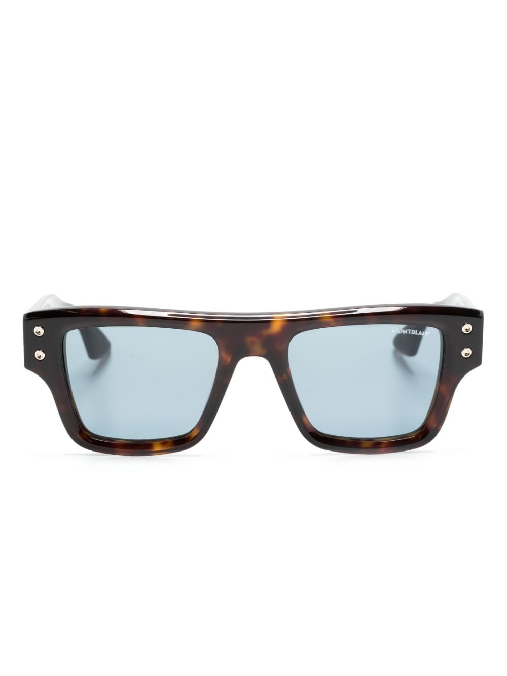 tortoiseshell-effect square-frame sunglasses - 1