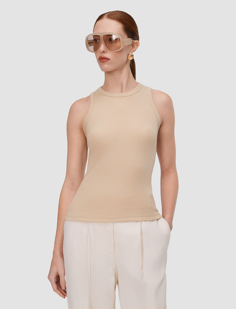 JOSEPH Yeux Cotton Rib Vest outlook