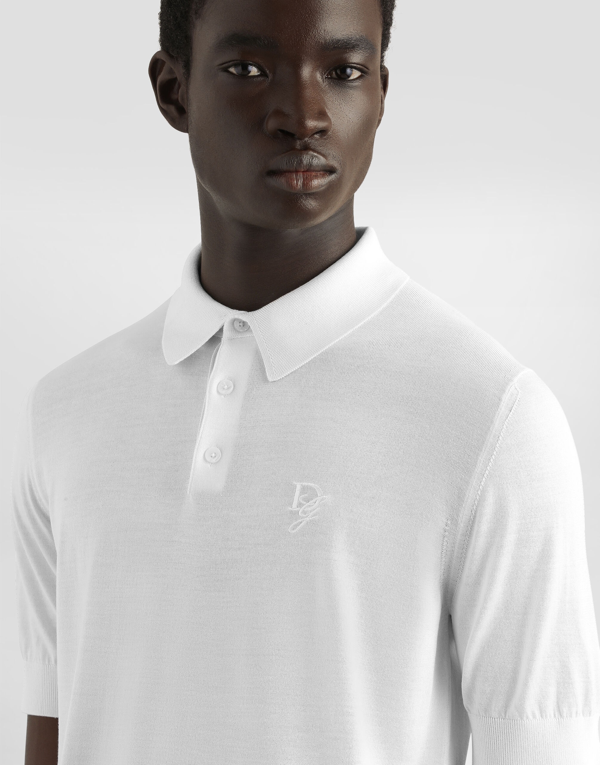 Silk polo-shirt with logo embroidery - 4