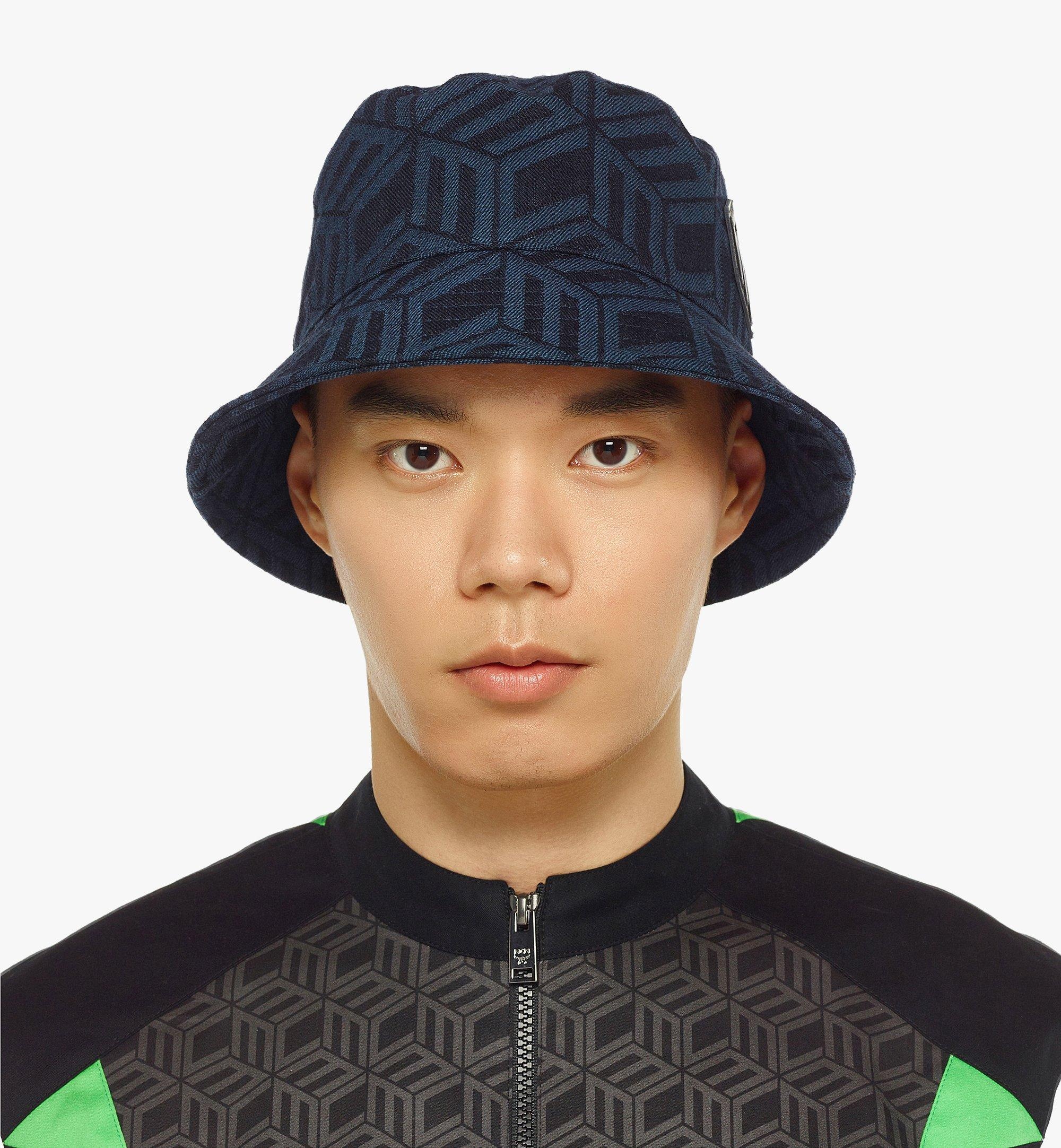 Bucket Hat in Cubic Monogram Denim Jacquard - 5