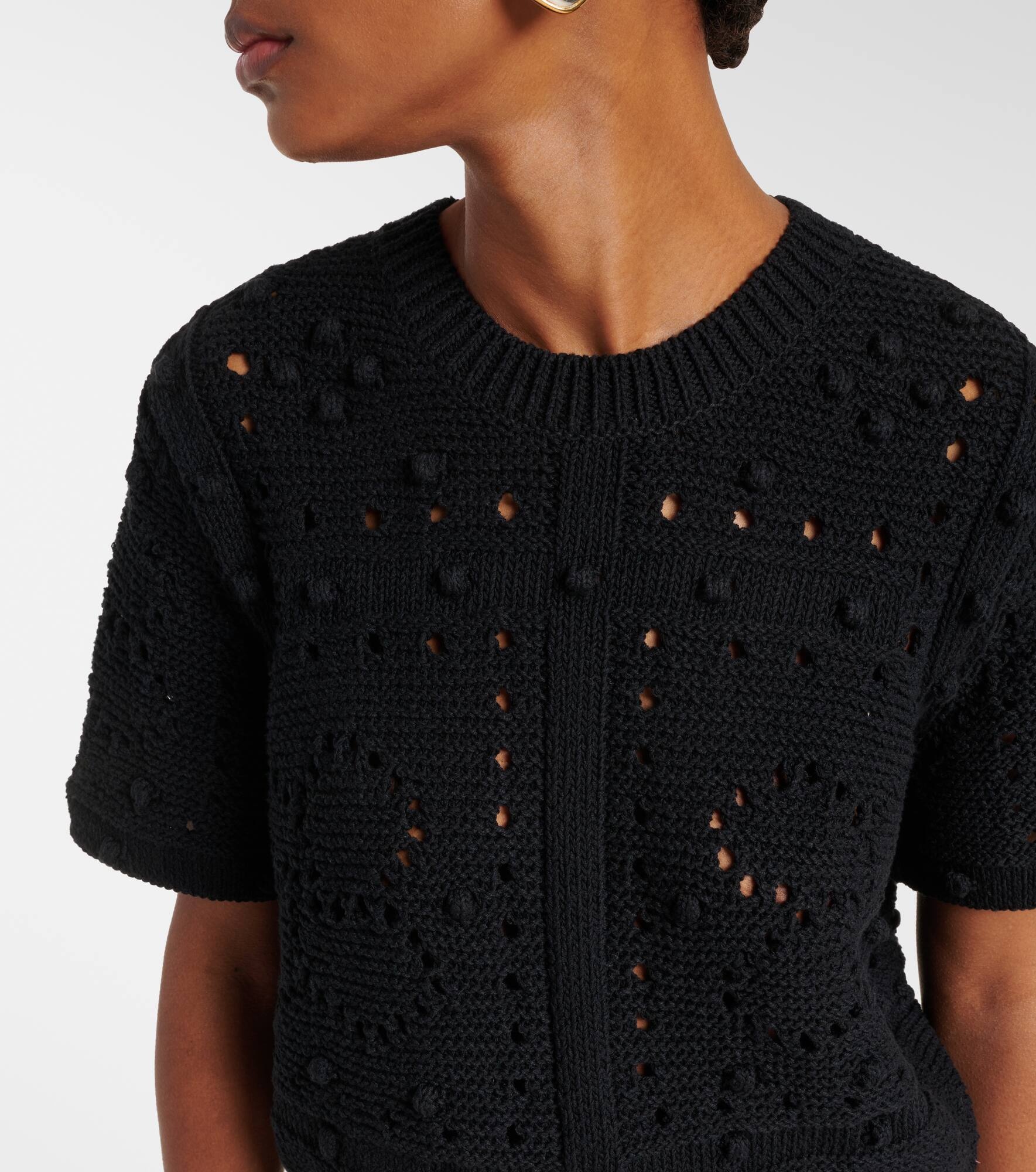 Bohemian Mood open-knit cotton-blend top - 4