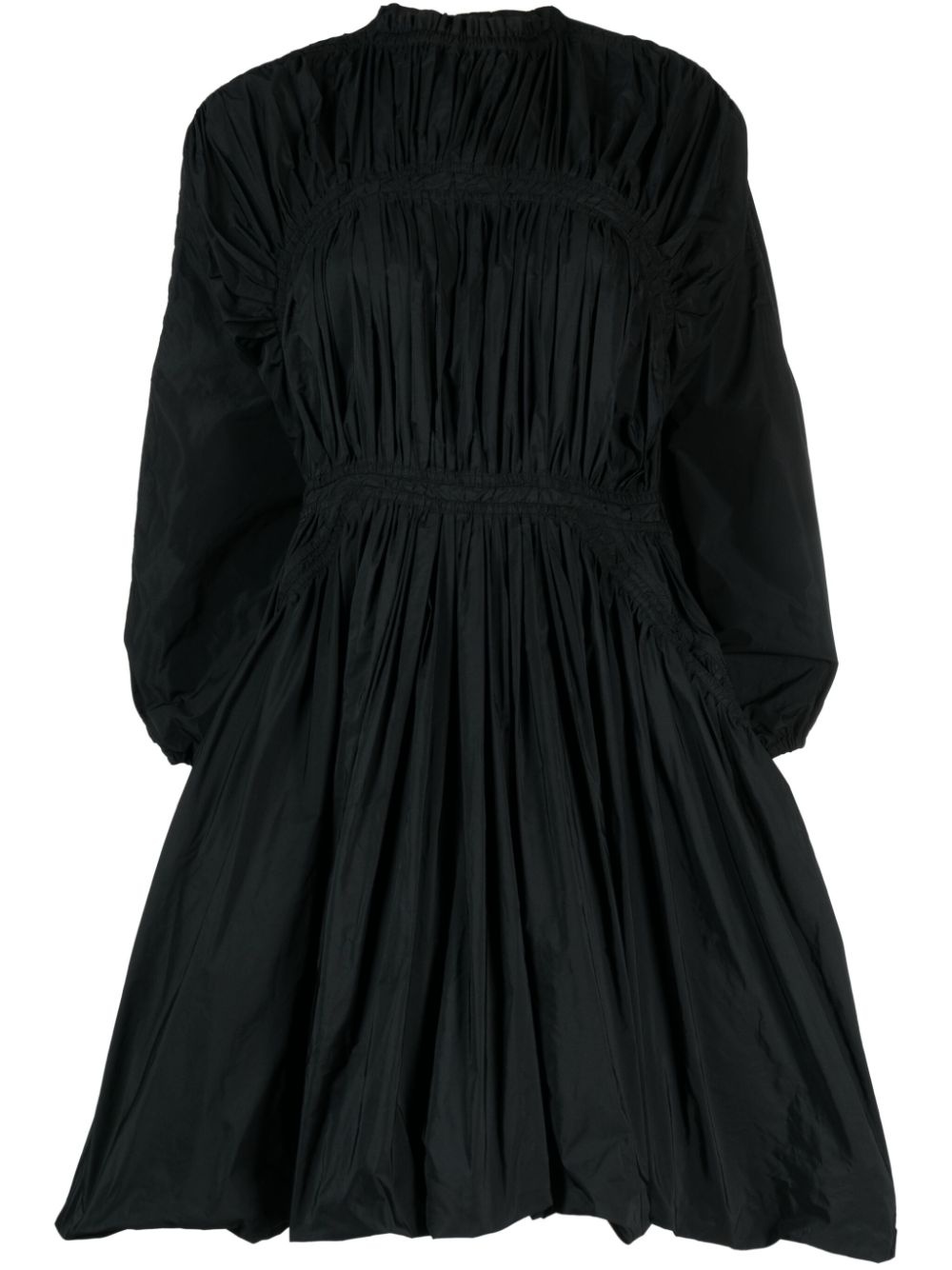 long-sleeved pleated minidress - 1