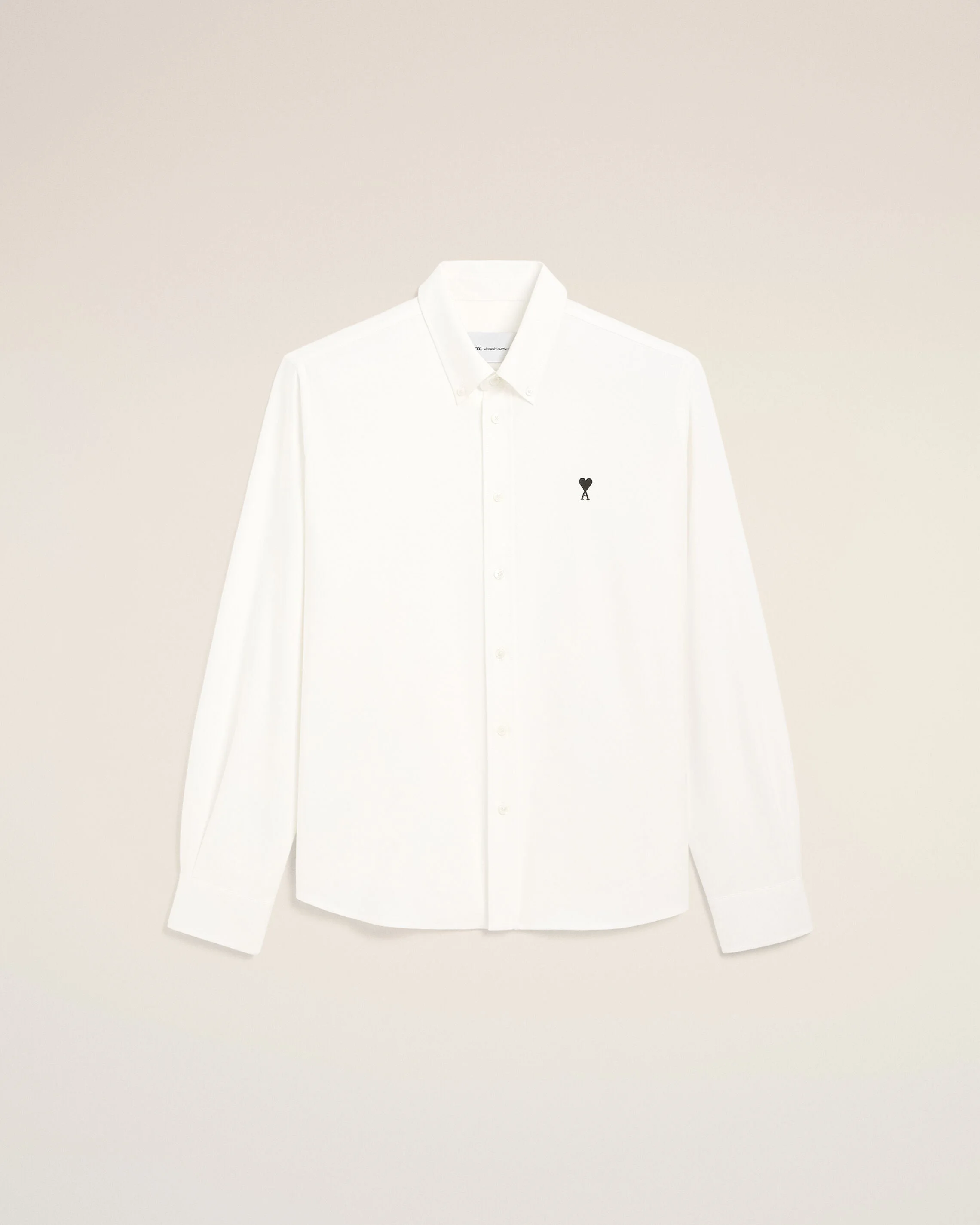 WHITE COTTON SHIRT WITH AMI DE COEUR - 1