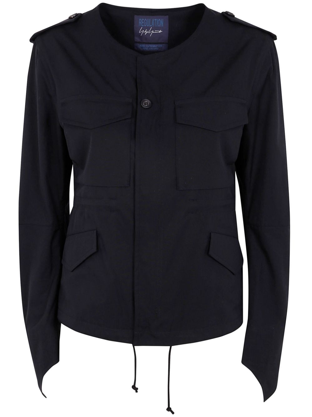 collarless fitted jacket - 1