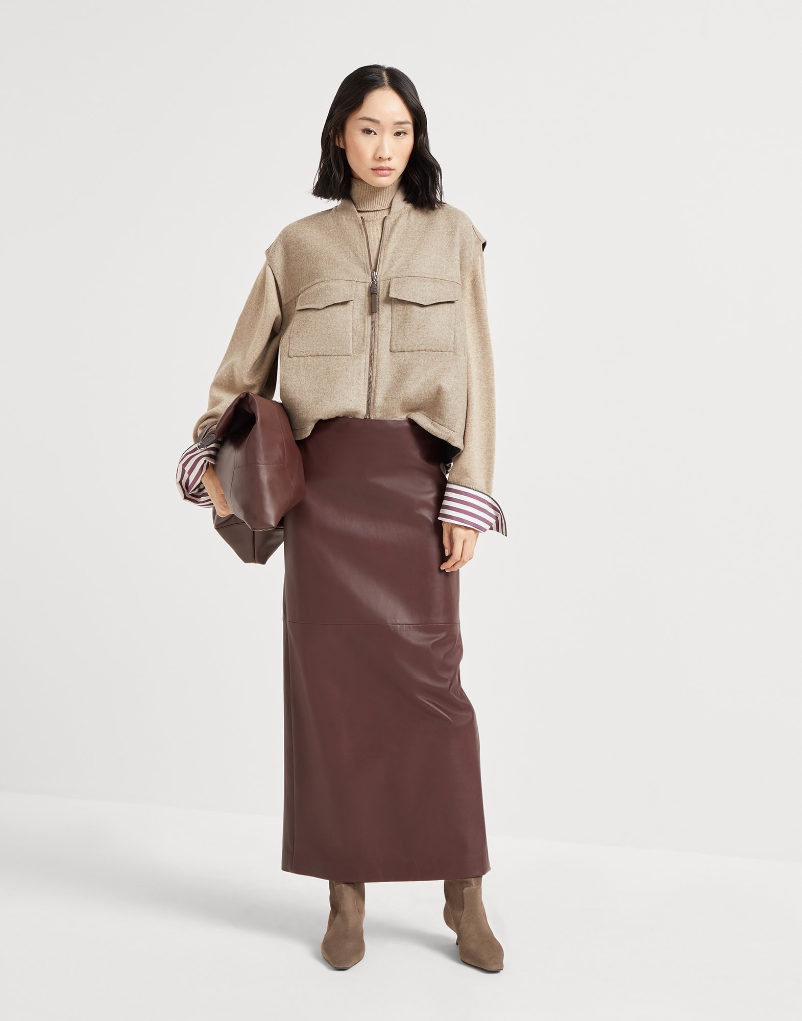 Cashmere turtleneck sweater with shiny shirt details - 5
