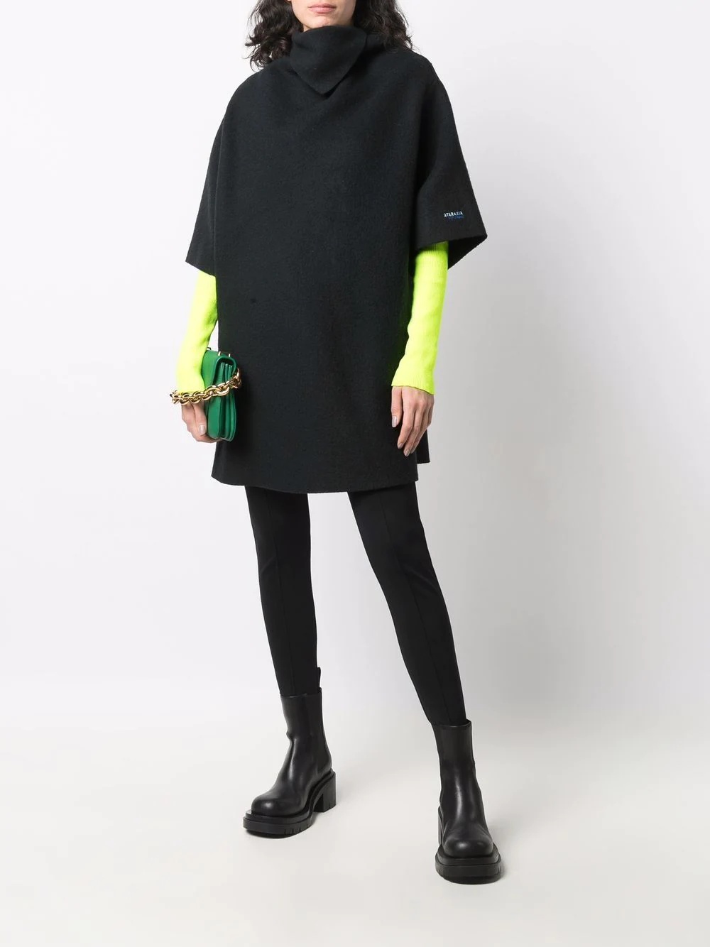 embroidered-logo knitted dress - 2