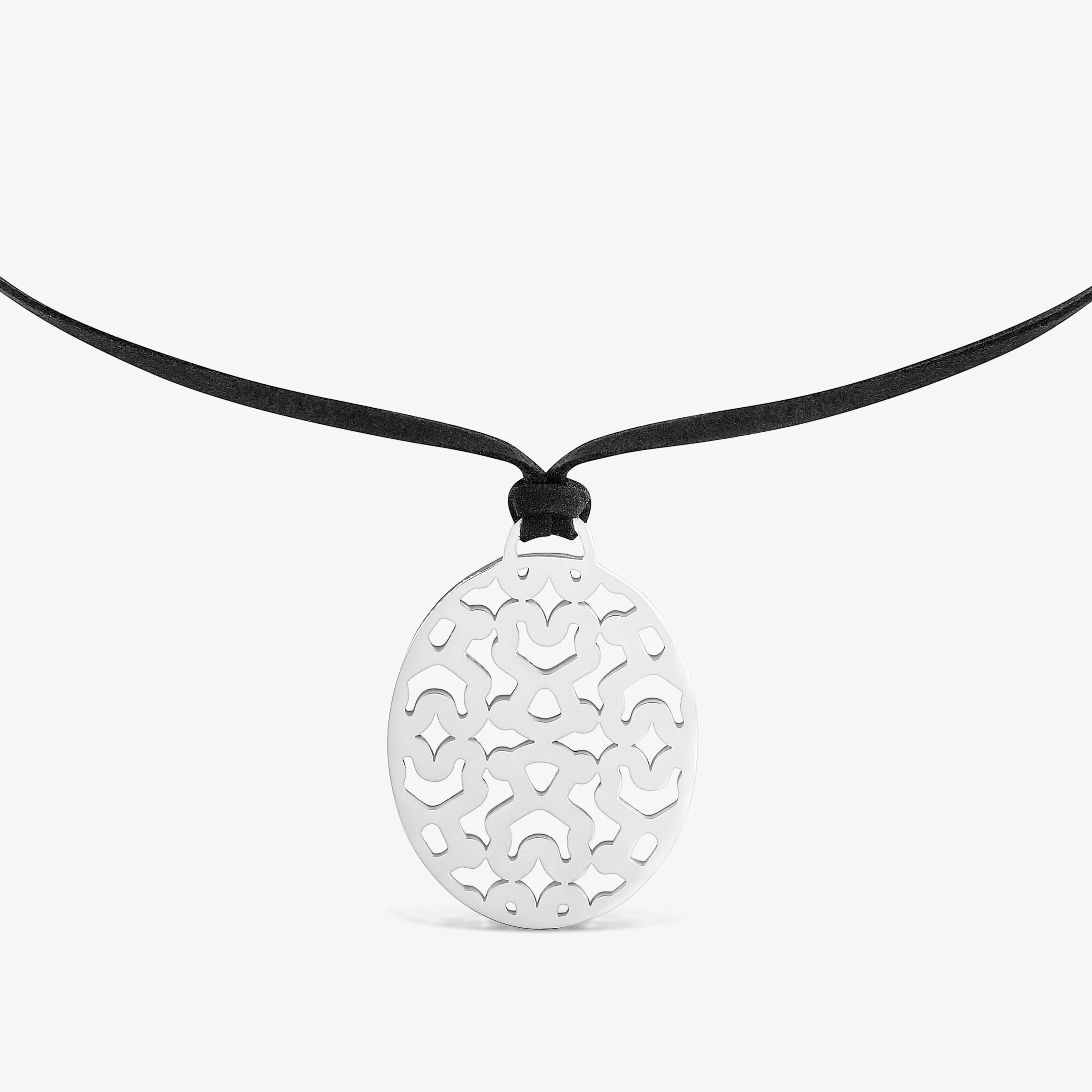 Long 40-mm steel and black cord Necklace TOUS Kaos - 1