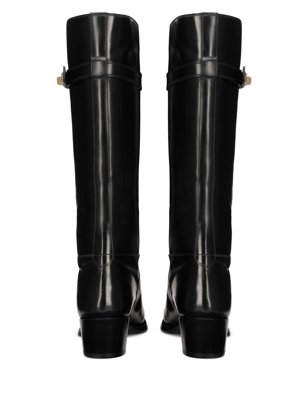 logo-buckle mid-calf boots - 3